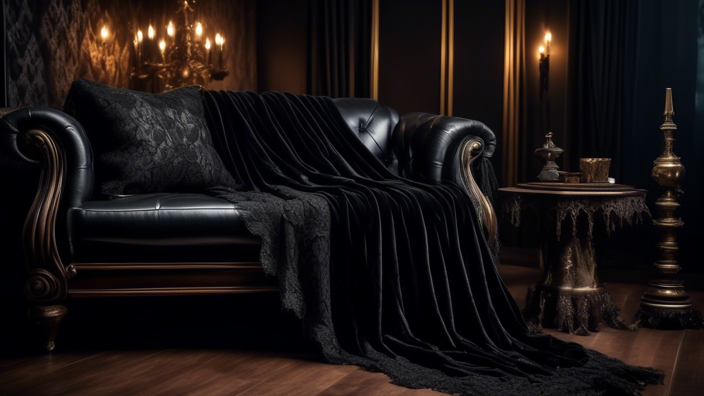 Indulge in the alluring world of gothic glamour with our enchanting blanket. Its intricate patterns,