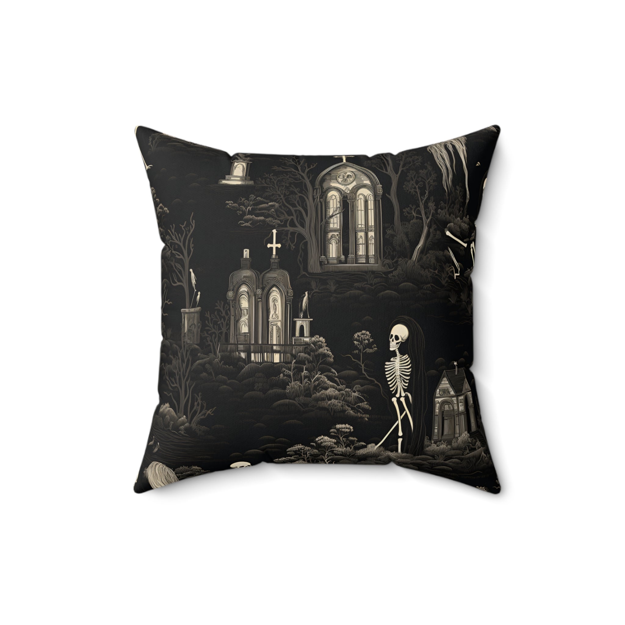 Walking Graveyard Faux Suede Pillow Cover