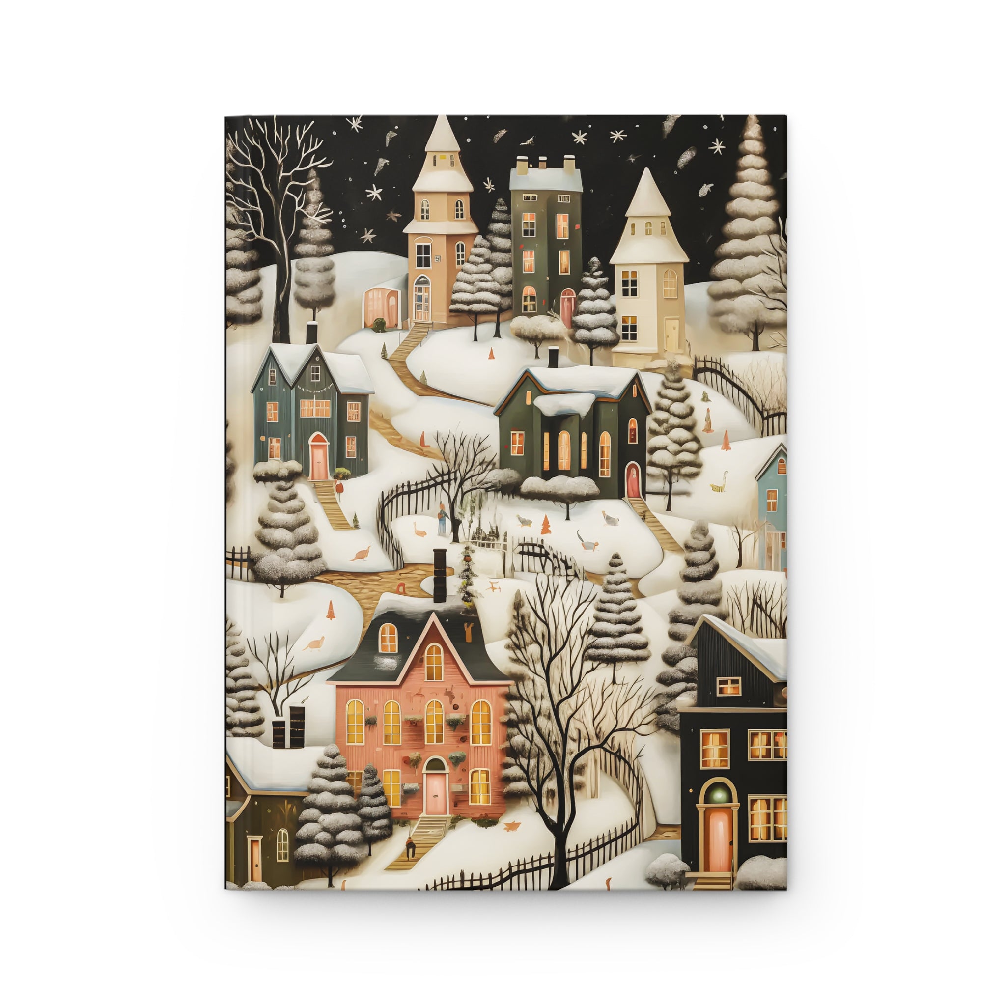 Muted Whimsy Winter Journal: Lined Hardcover Notebook