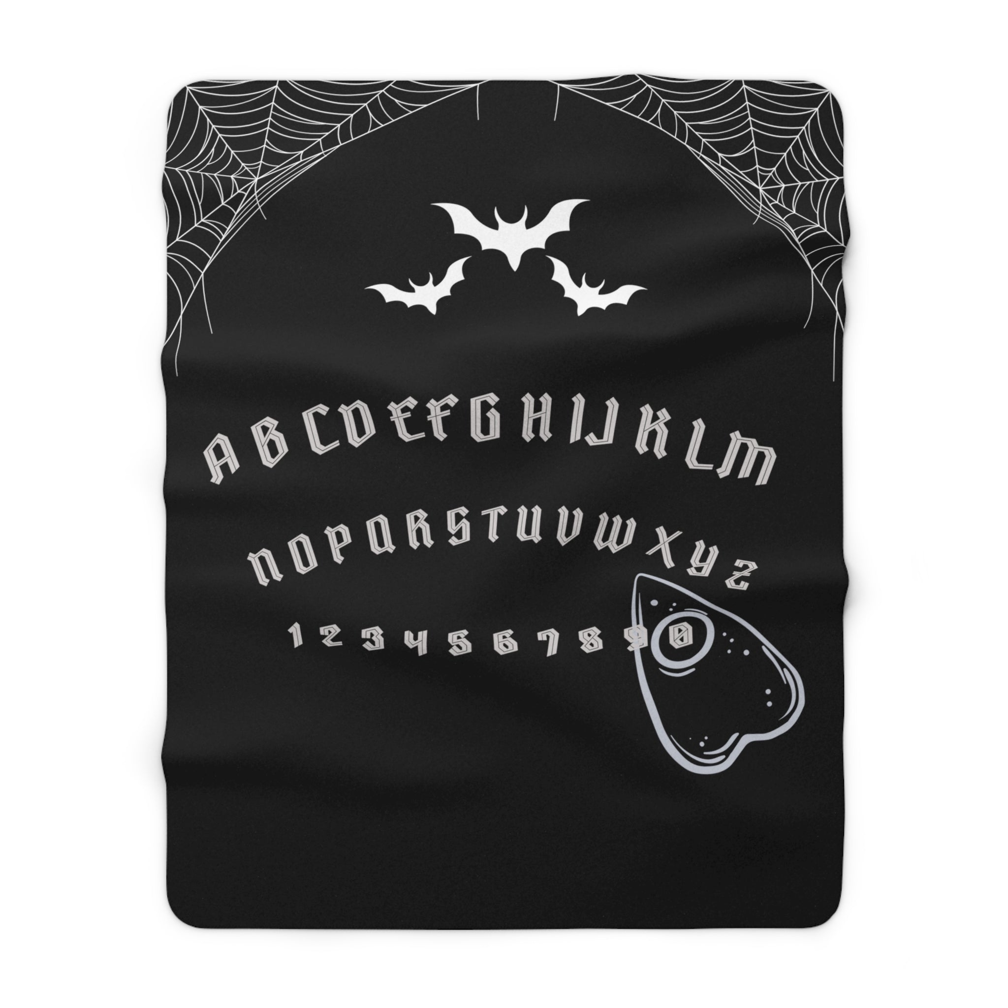 Black Ouija Board Throw Blanket Sherpa or Velveteen