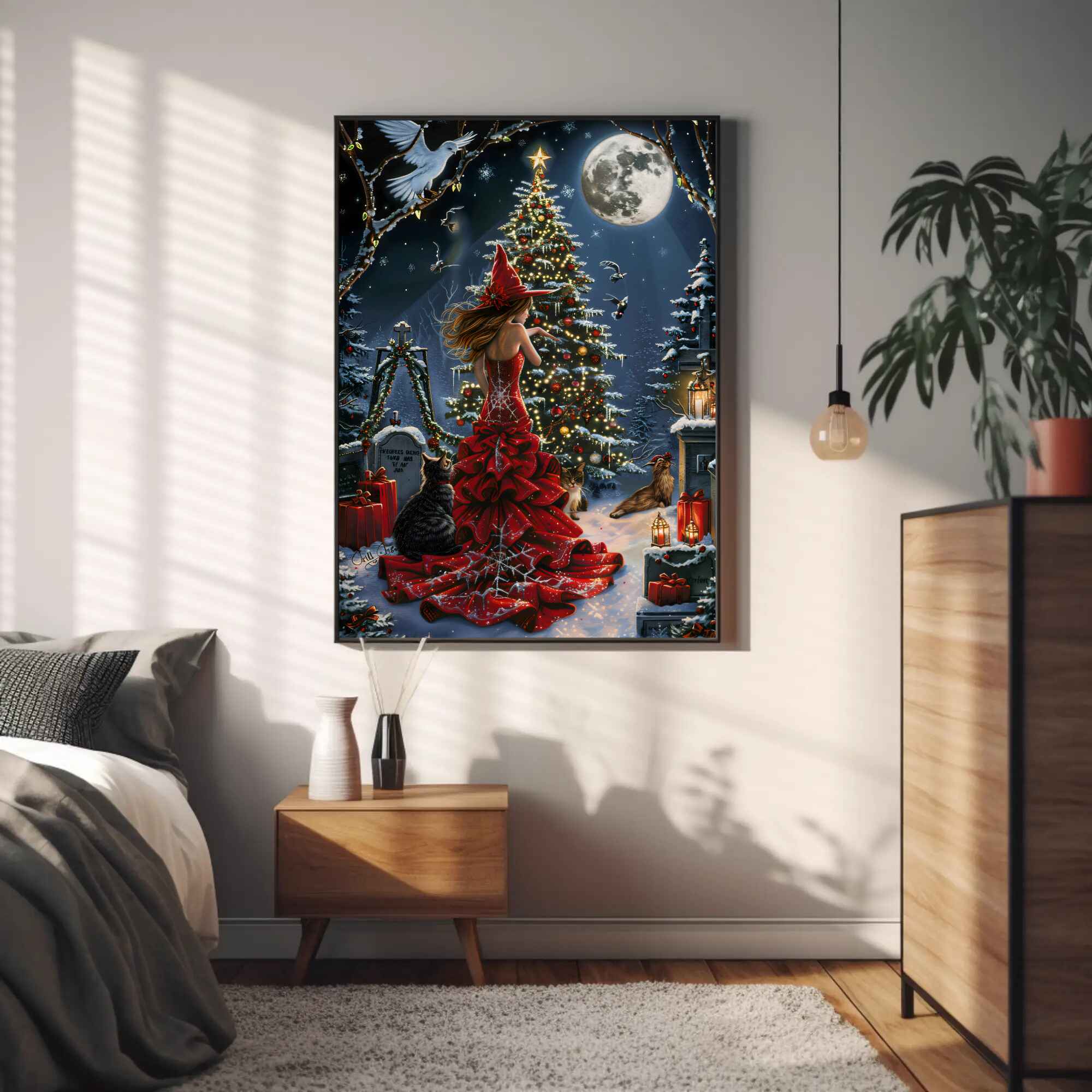 A Witchy Christmas Wall Art: Halloween Holiday Decor