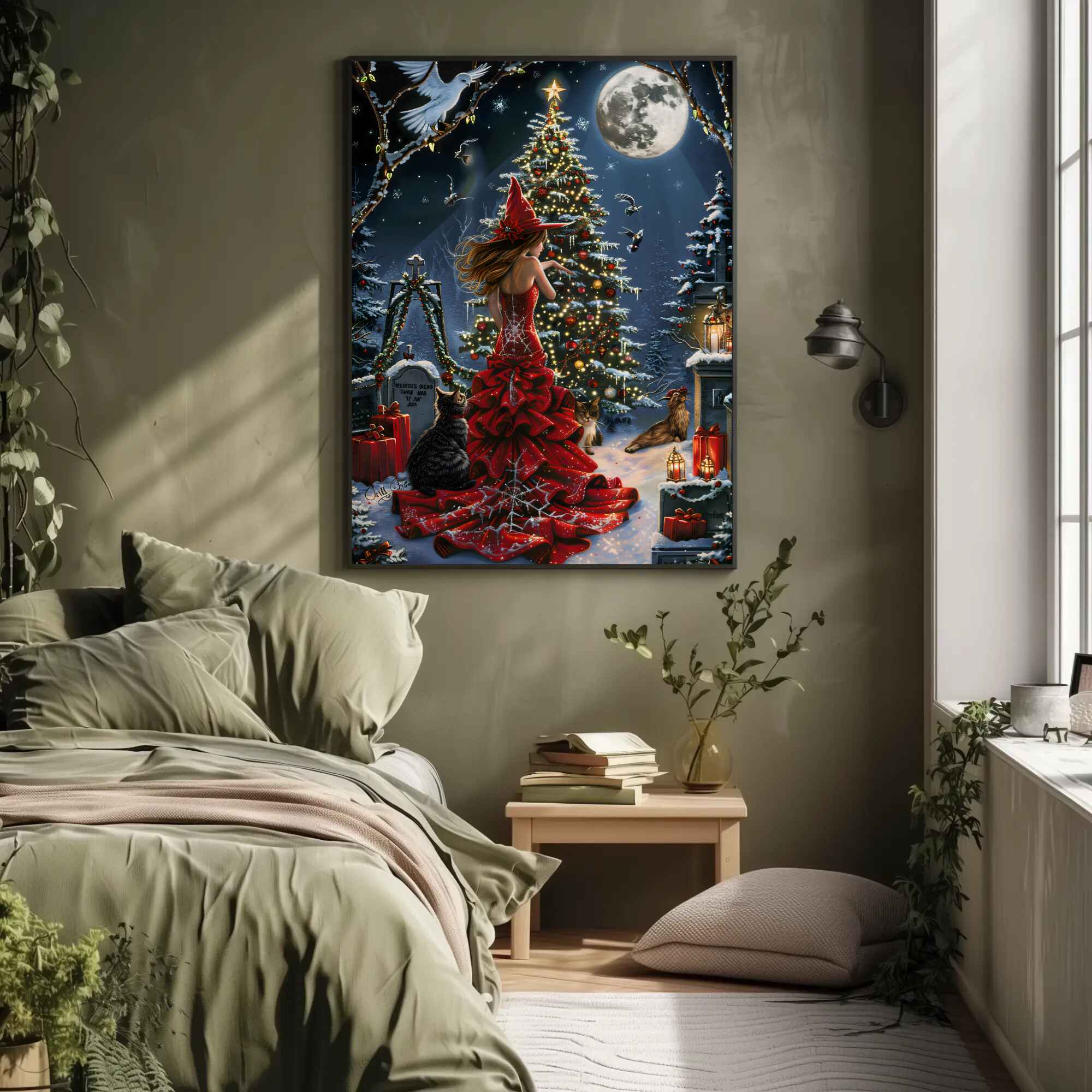 A Witchy Christmas Wall Art: Halloween Holiday Decor