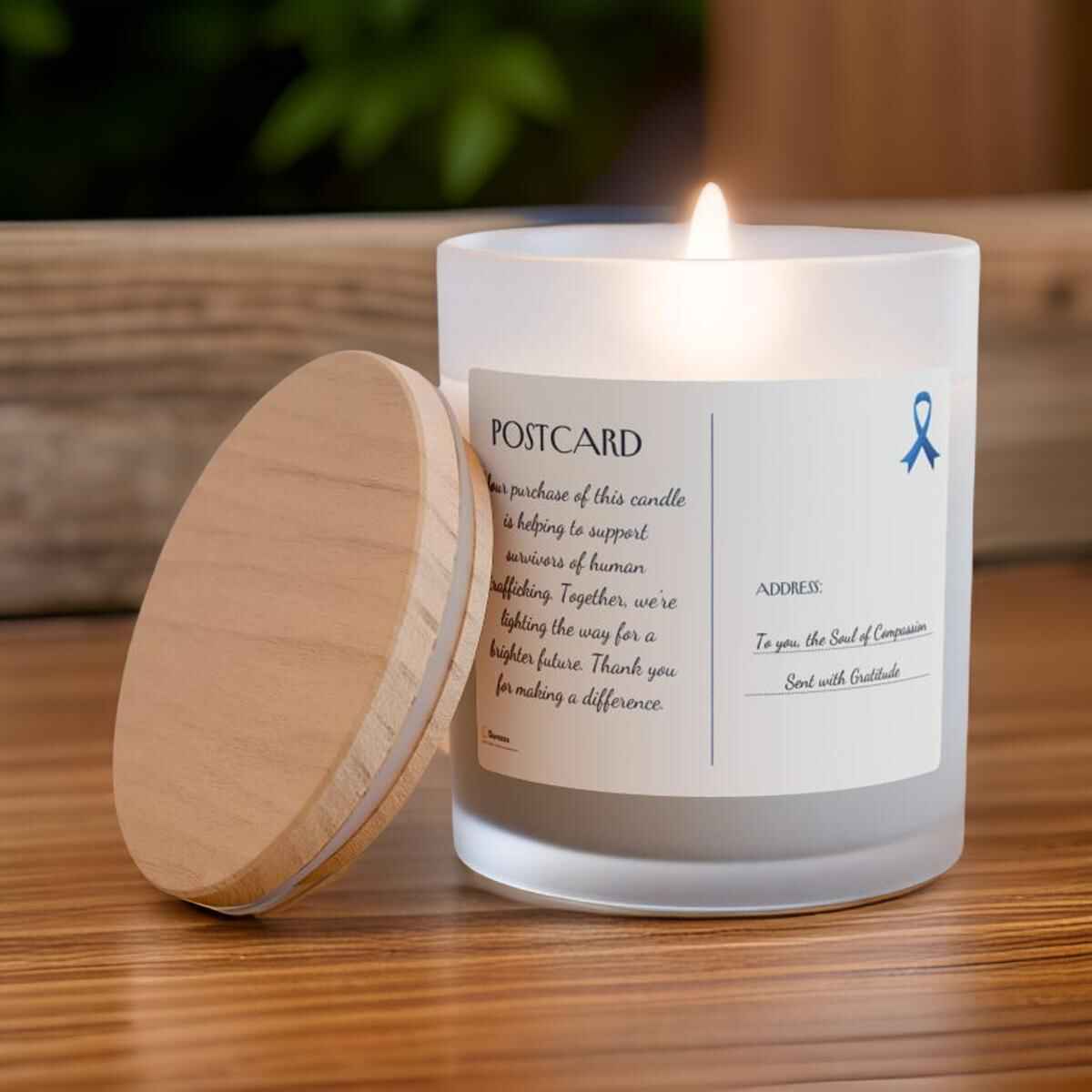 Anti Human Trafficking Scented Candle: Wooden Wick 11 oz