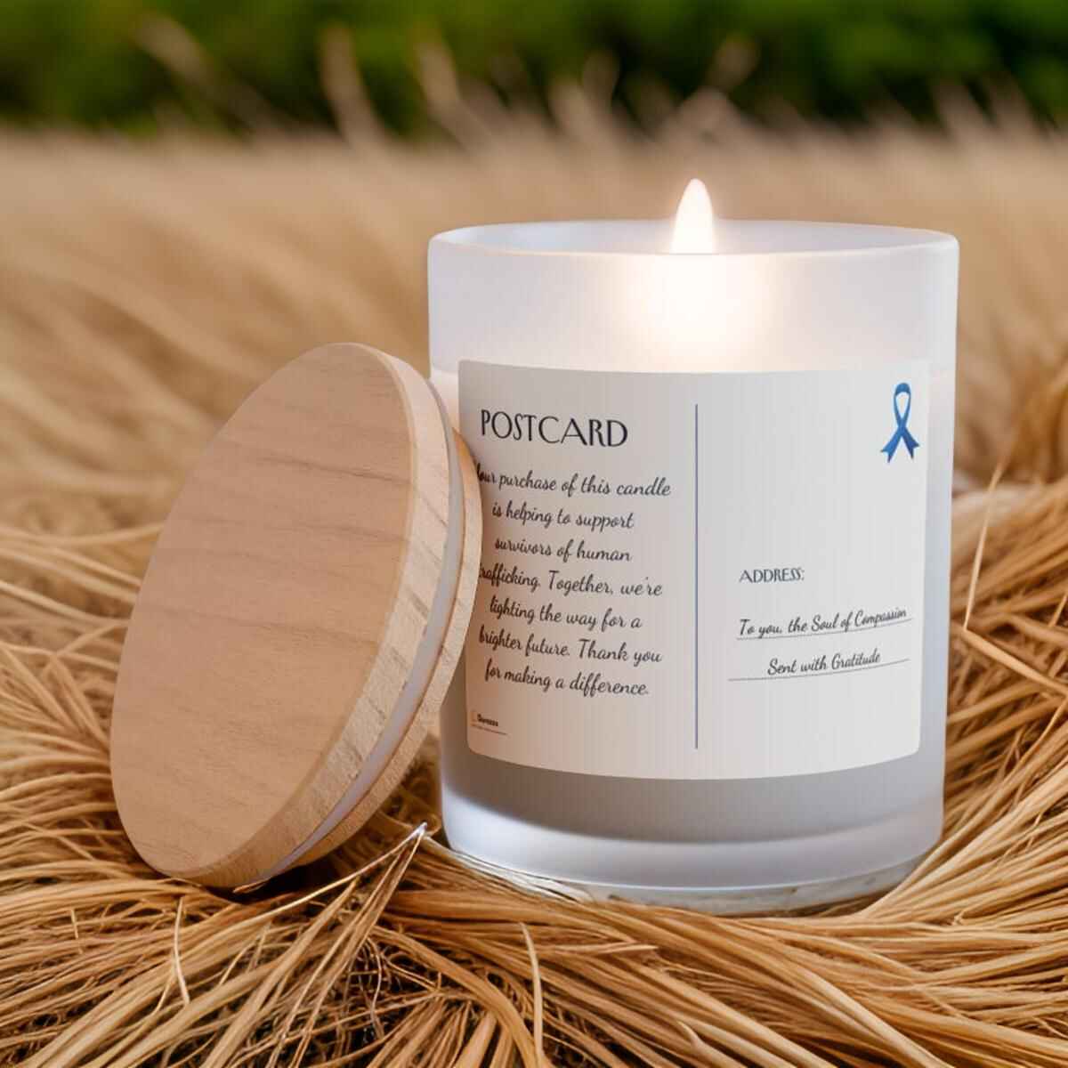 Anti Human Trafficking Scented Candle: Wooden Wick 11 oz