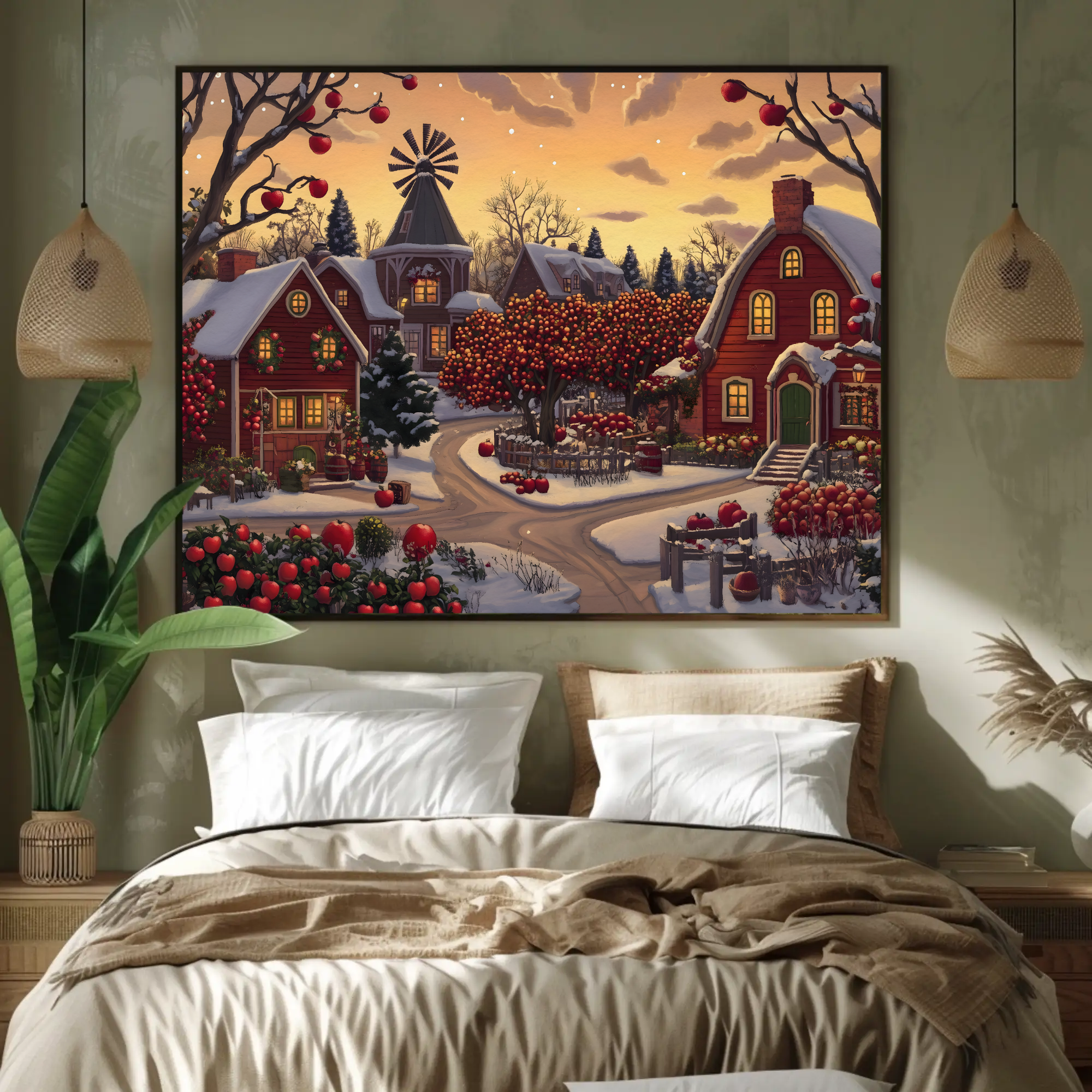 Appleton Ridge Wall Art: Red Winter Decor