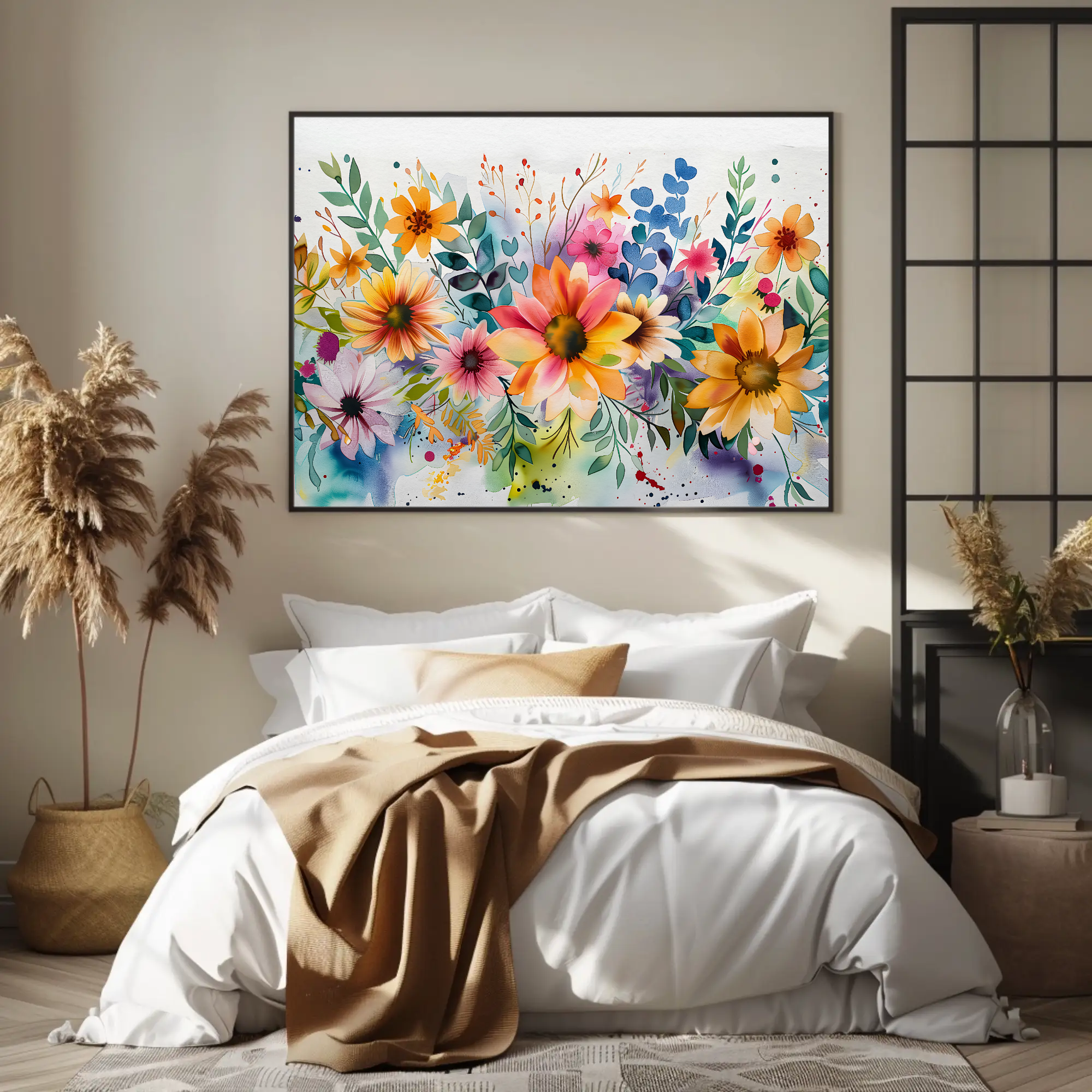 Blooming Beauty Wall Art: Watercolor Floral