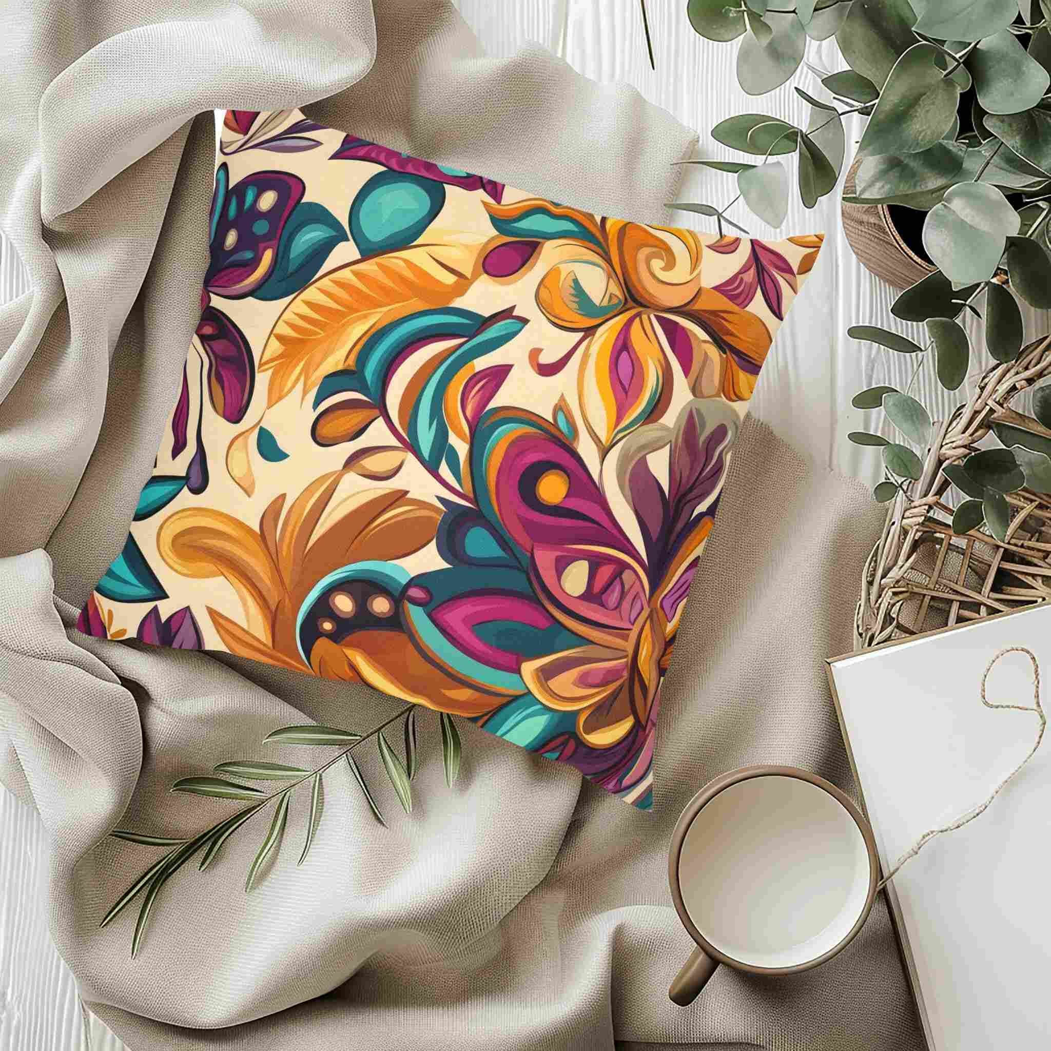 Maximalist Throw Pillow – Bohemian Homes | Boho Botanica