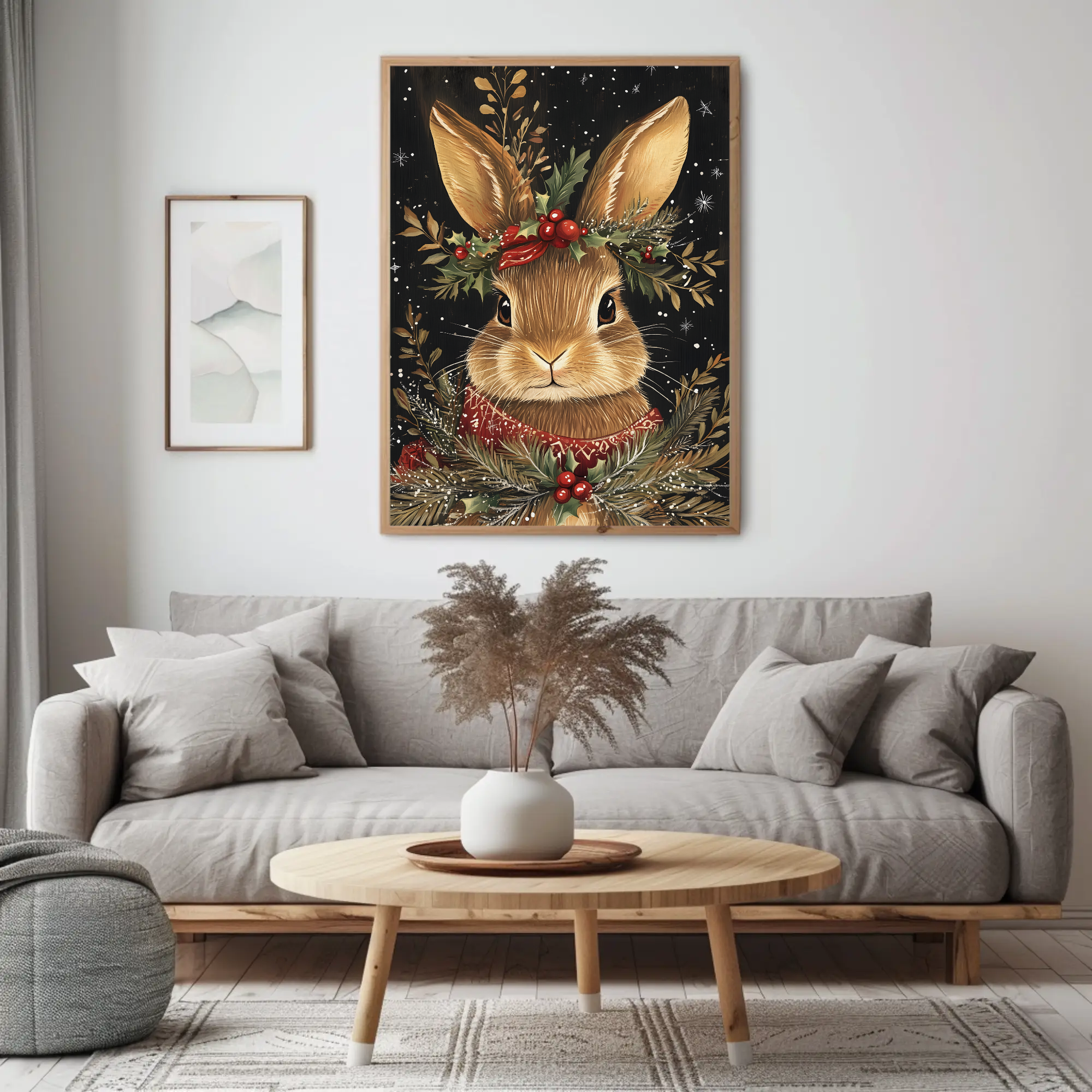 Brown Rabbit's Winter Tale Wall Art: Animal Holiday Decor