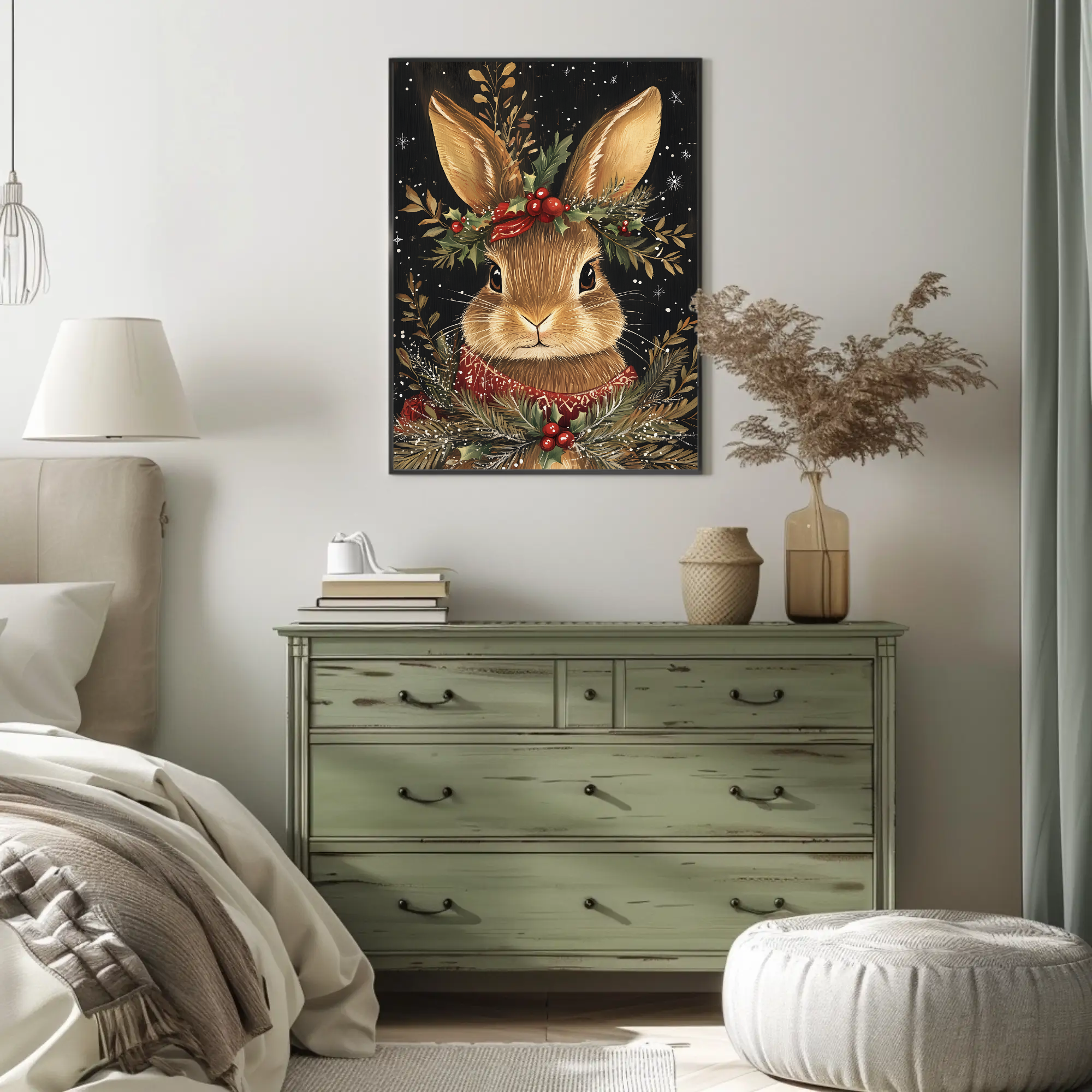 Brown Rabbit's Winter Tale Wall Art: Animal Holiday Decor