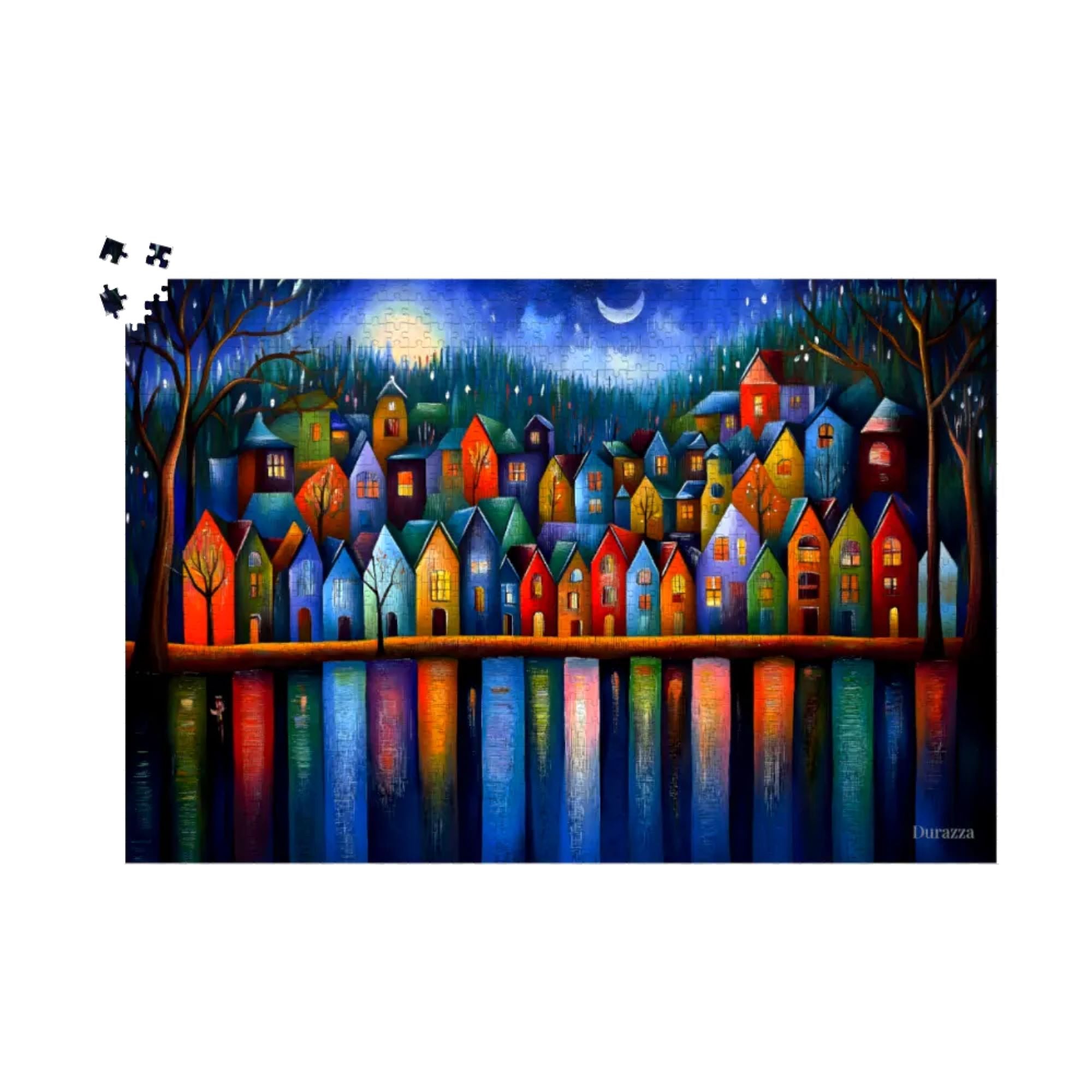 Colorful Nordic Homes Jigsaw Puzzle 500 or 1000 Piece