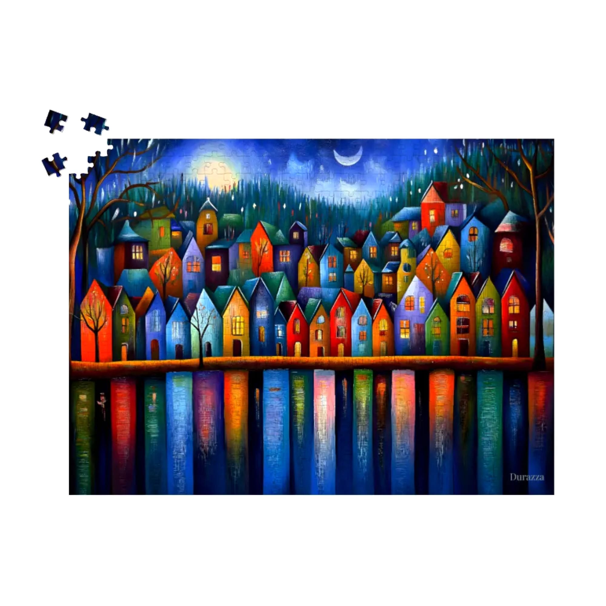 Colorful Nordic Homes Jigsaw Puzzle 500 or 1000 Piece