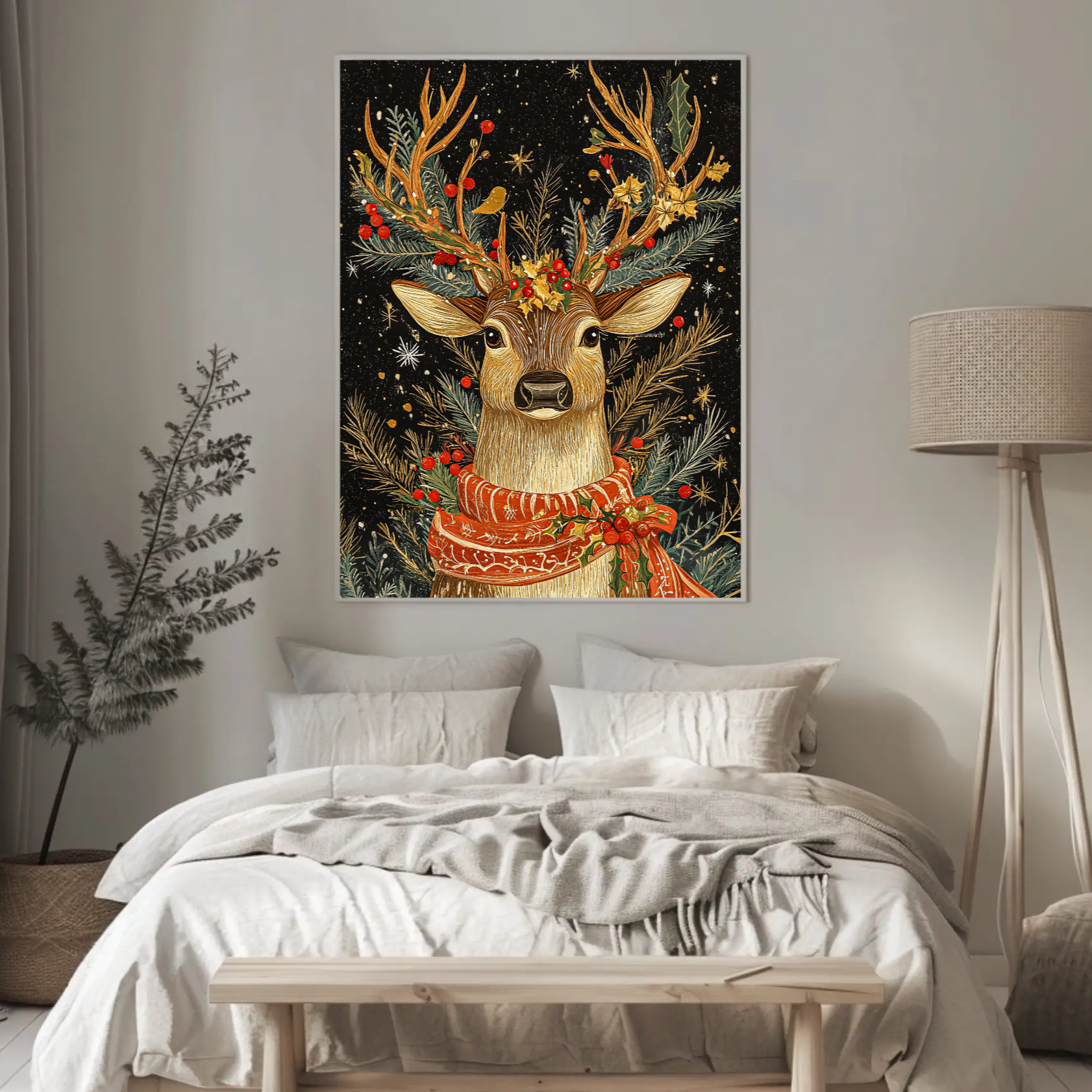 Deer Winter's Tale Wall Art: Animal Holiday Decor