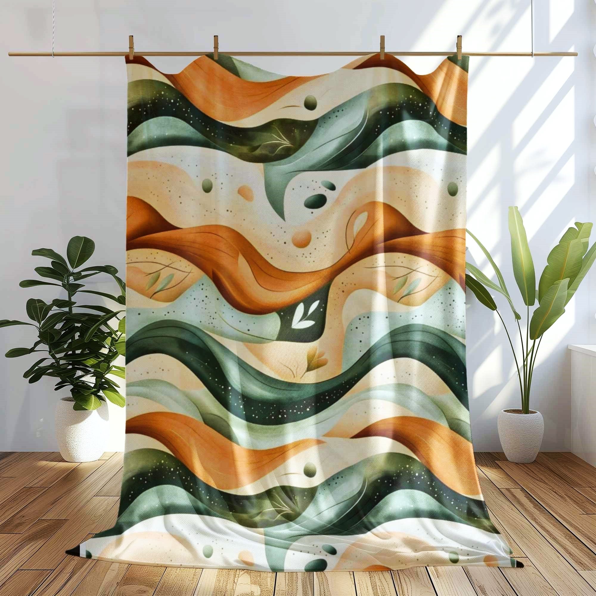 Earth Tides Throw Blanket: Bohemian Pastel Home Decor