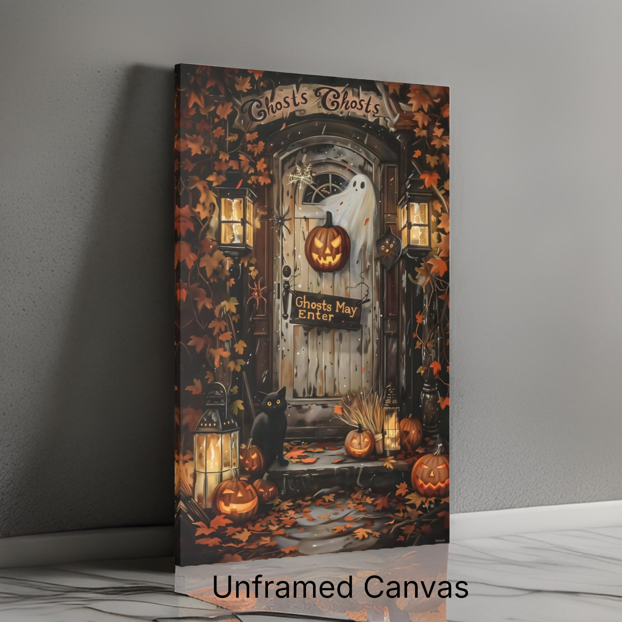 Eerie Entry Haunted House Wall Art: Halloween Decor