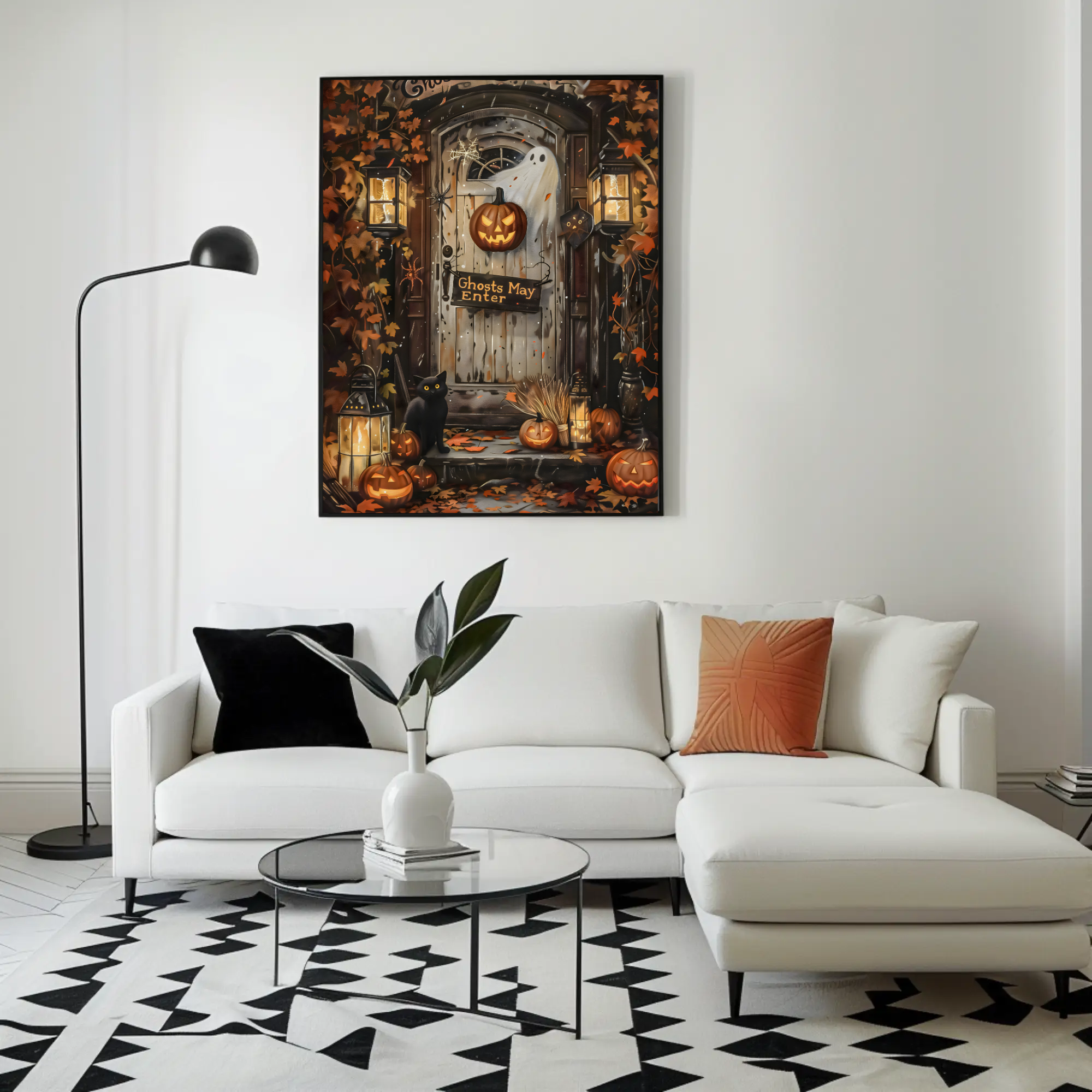 Eerie Entry Haunted House Wall Art: Halloween Decor