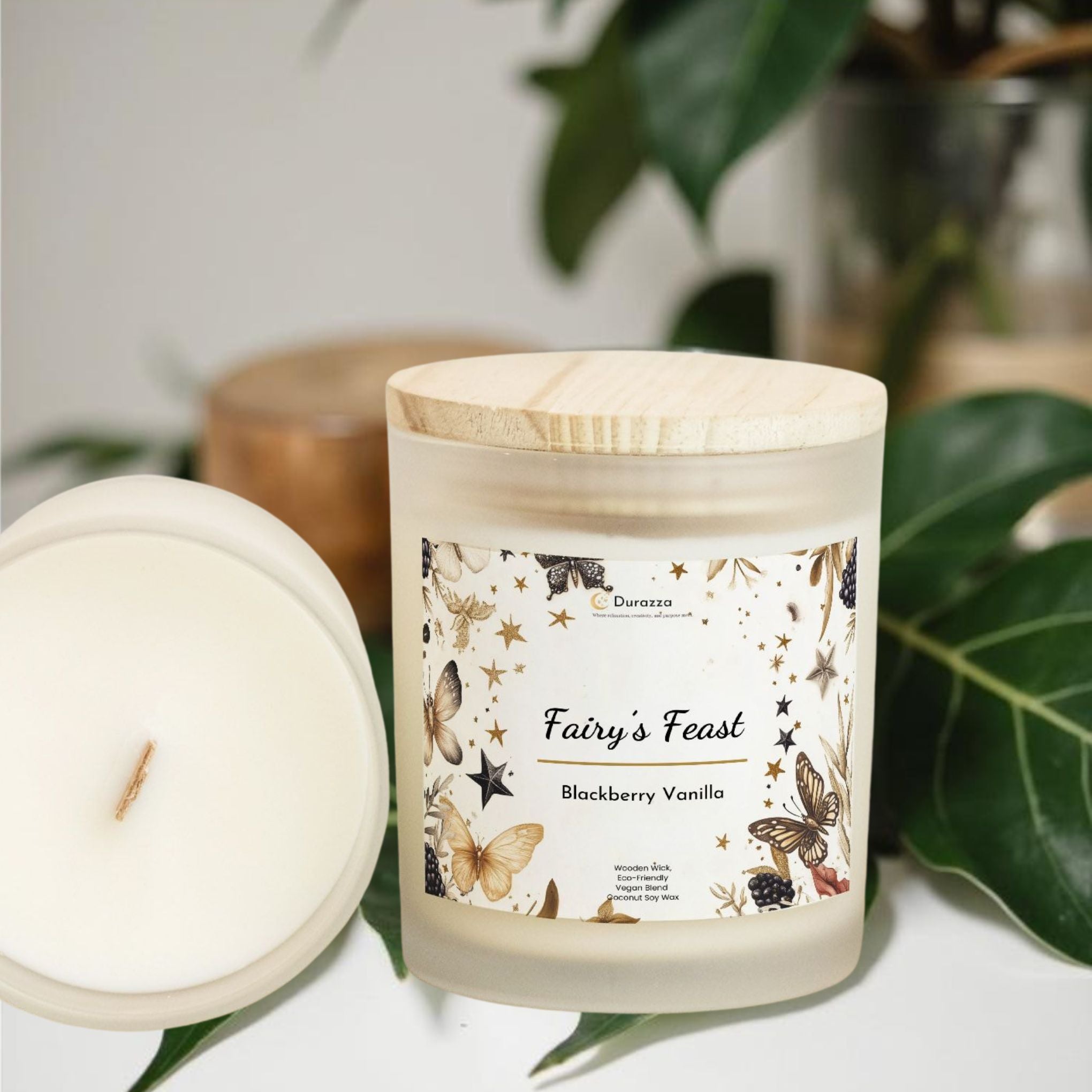 Fairy’s Feast Blackberry Vanilla Candle: Wooden Wick 11 oz