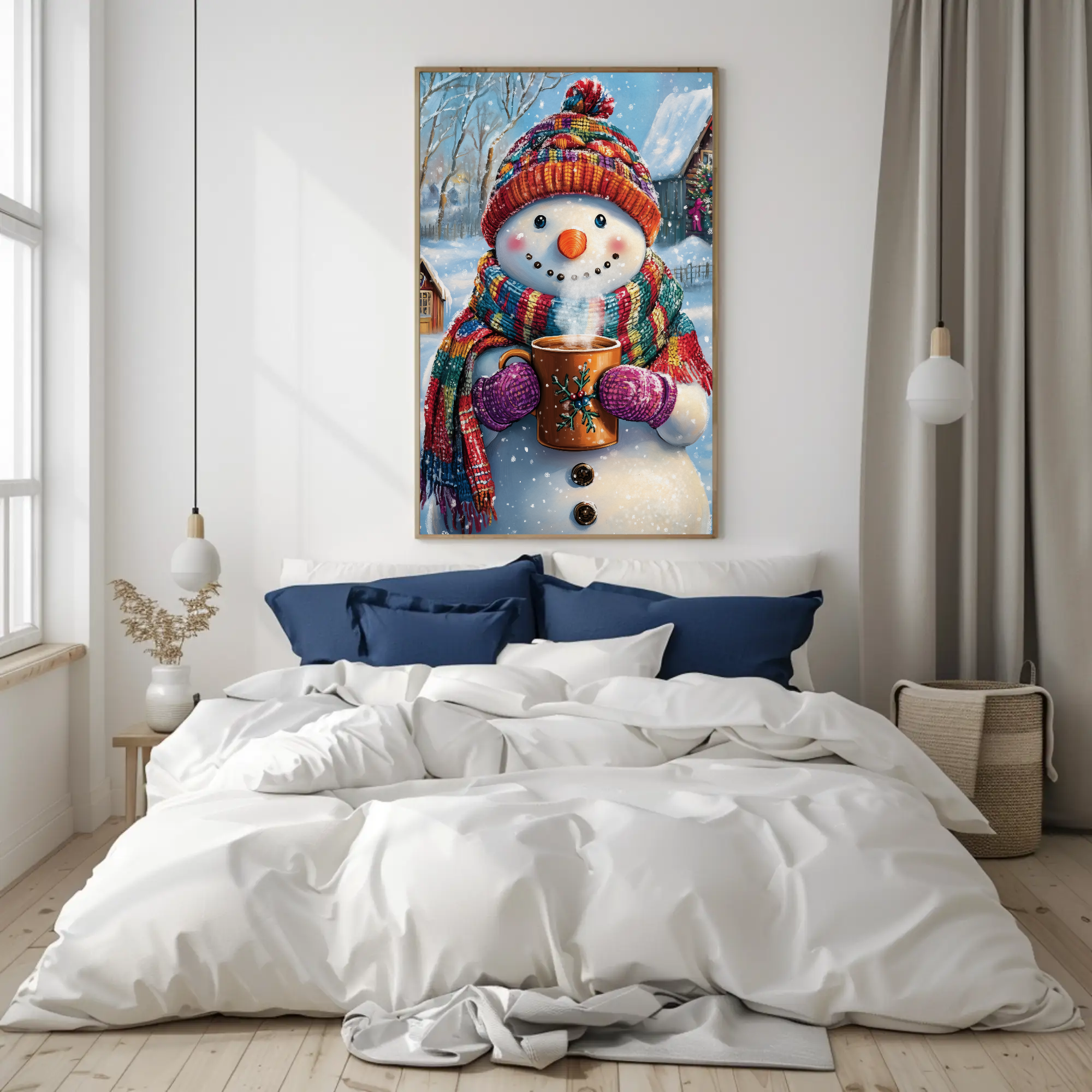 Frosty's Coffee Escape Wall Art: Snowman Decor