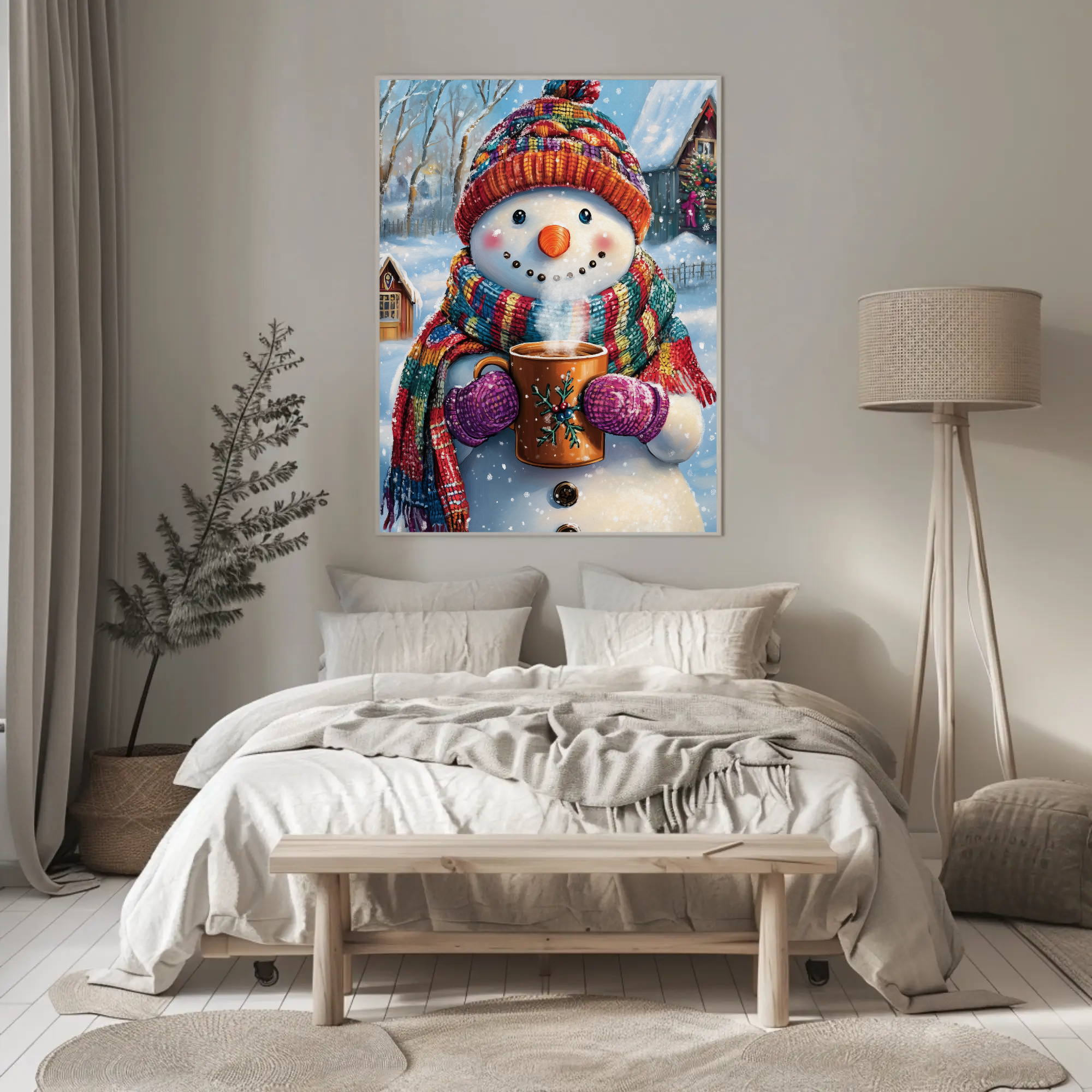 Frosty's Coffee Escape Wall Art: Snowman Decor