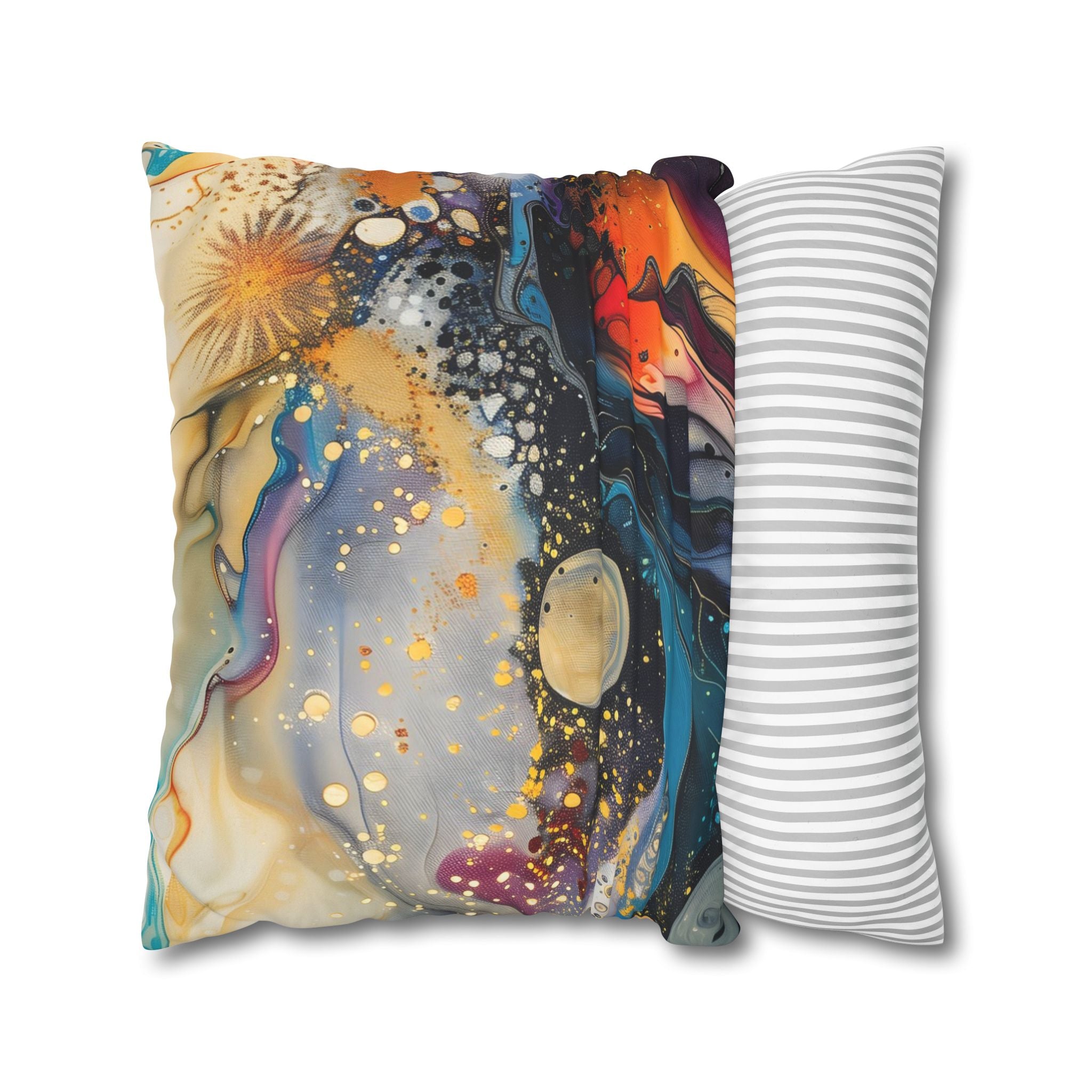 Galaxy Splatter Throw Pillow: Celestial Decor