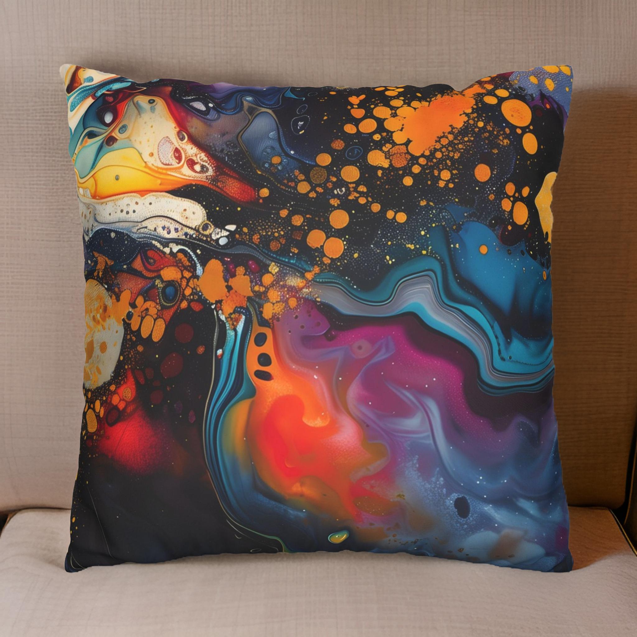 Galaxy Splatter Throw Pillow: Celestial Decor