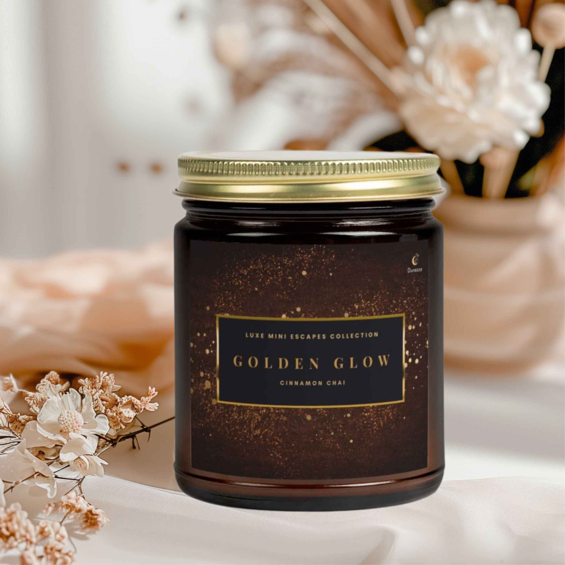 Golden Glow Cinnamon Scent Candle - 9 oz Coconut Apricot Wax