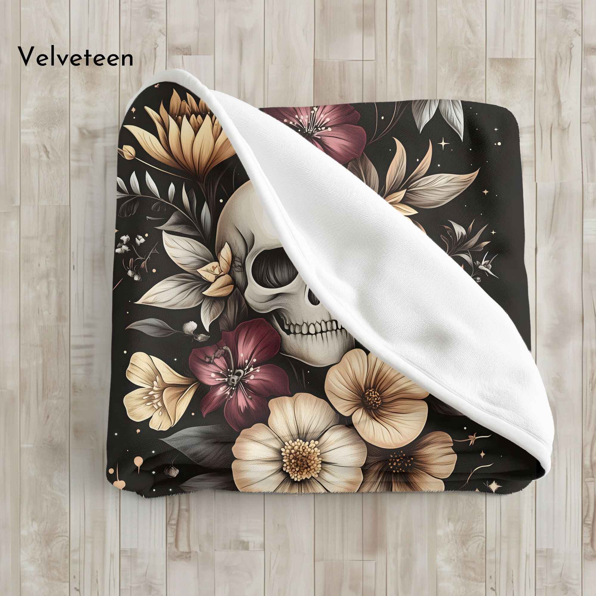 Haunted Flowers Throw Blanket: Gothic Bohemian Home Decor