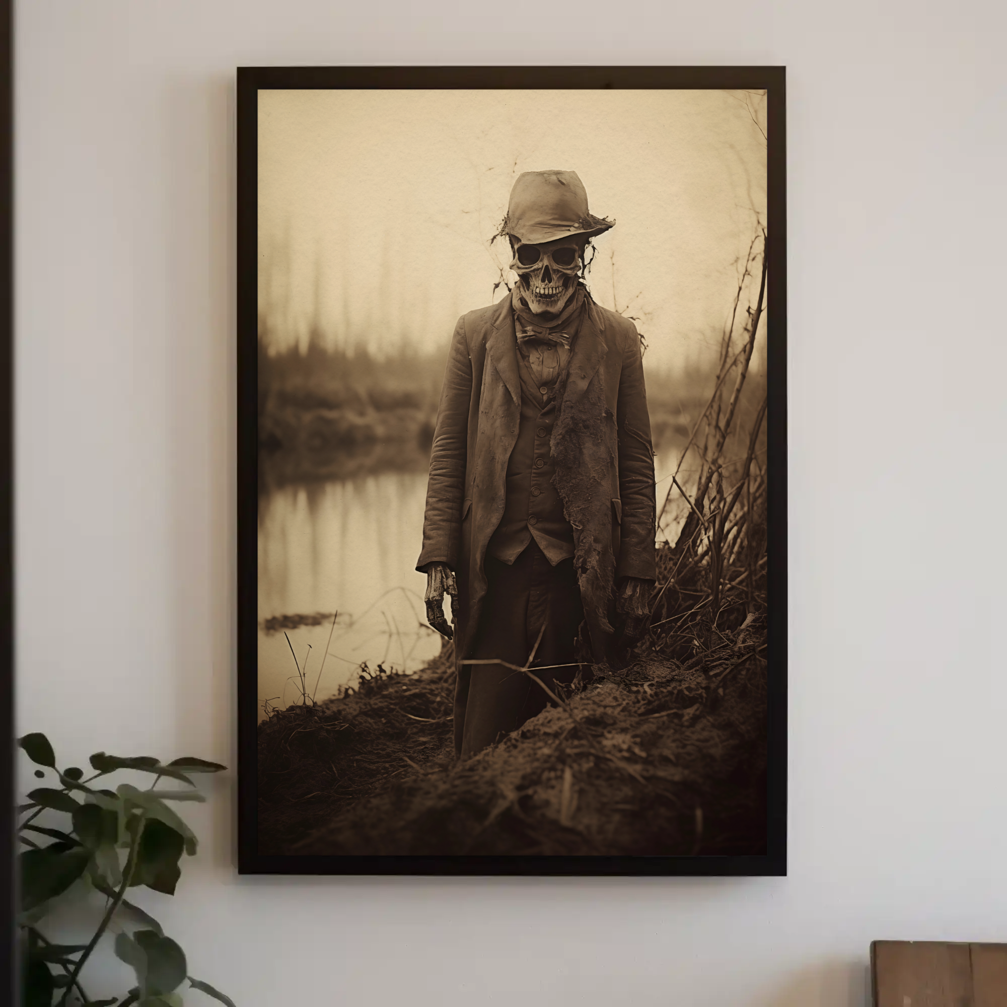 Marshy Whisphers Skeleton Wall Art: Vintage Photo