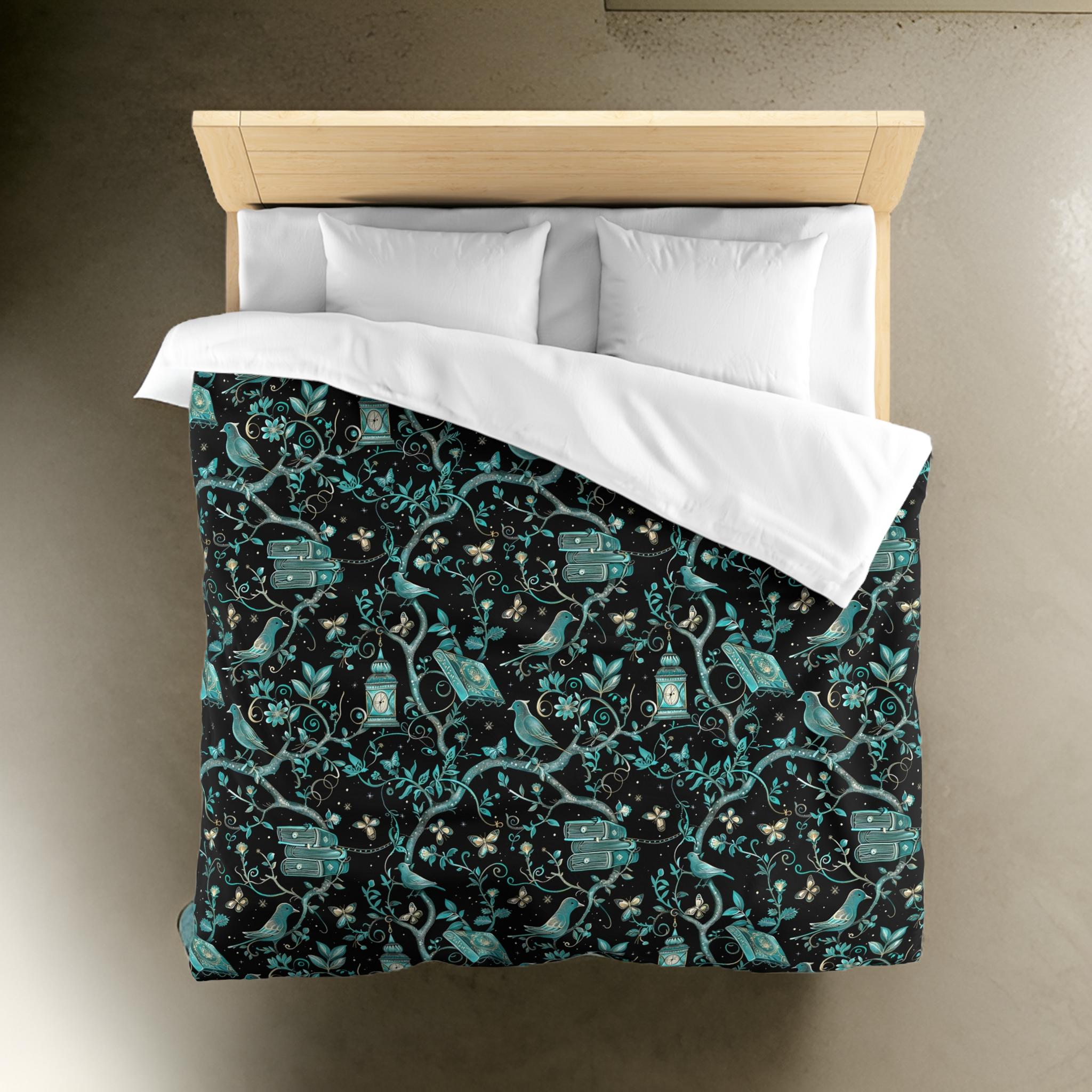 Midnight Fairy Tale Duvet Cover: Art Nouveau Bedding