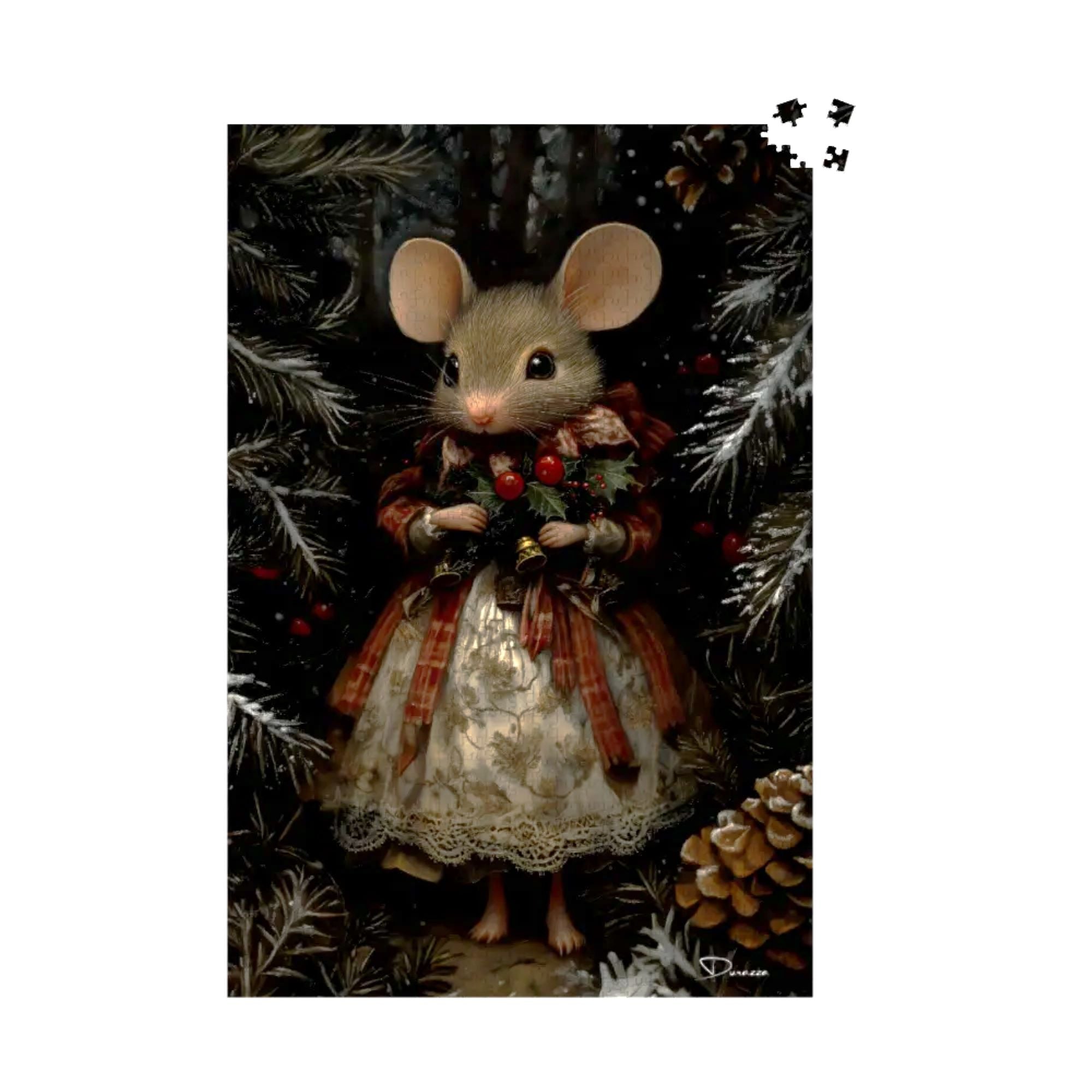 Mistletoe Mouse Jigsaw Puzzle 500 or 1000 Piece