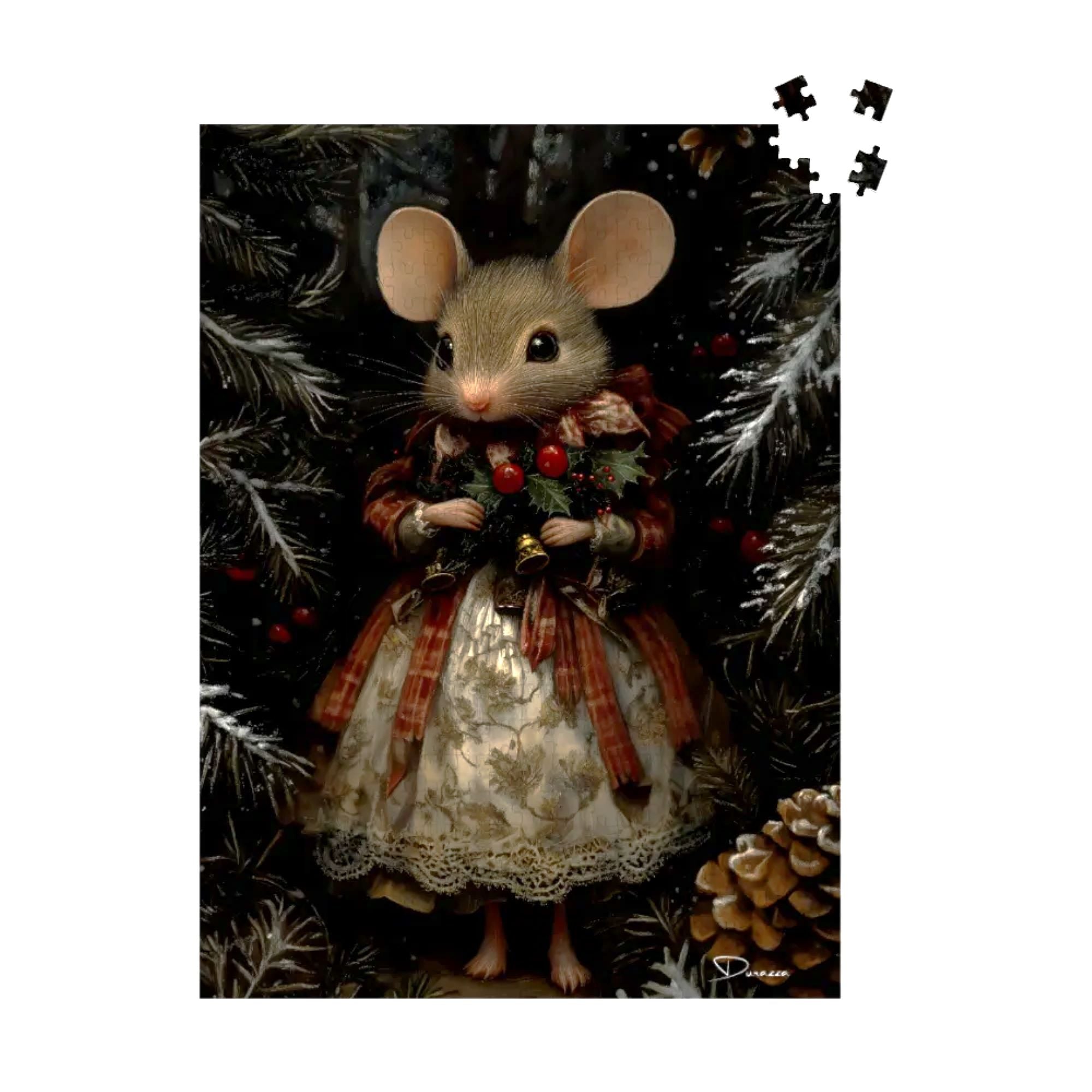 Mistletoe Mouse Jigsaw Puzzle 500 or 1000 Piece