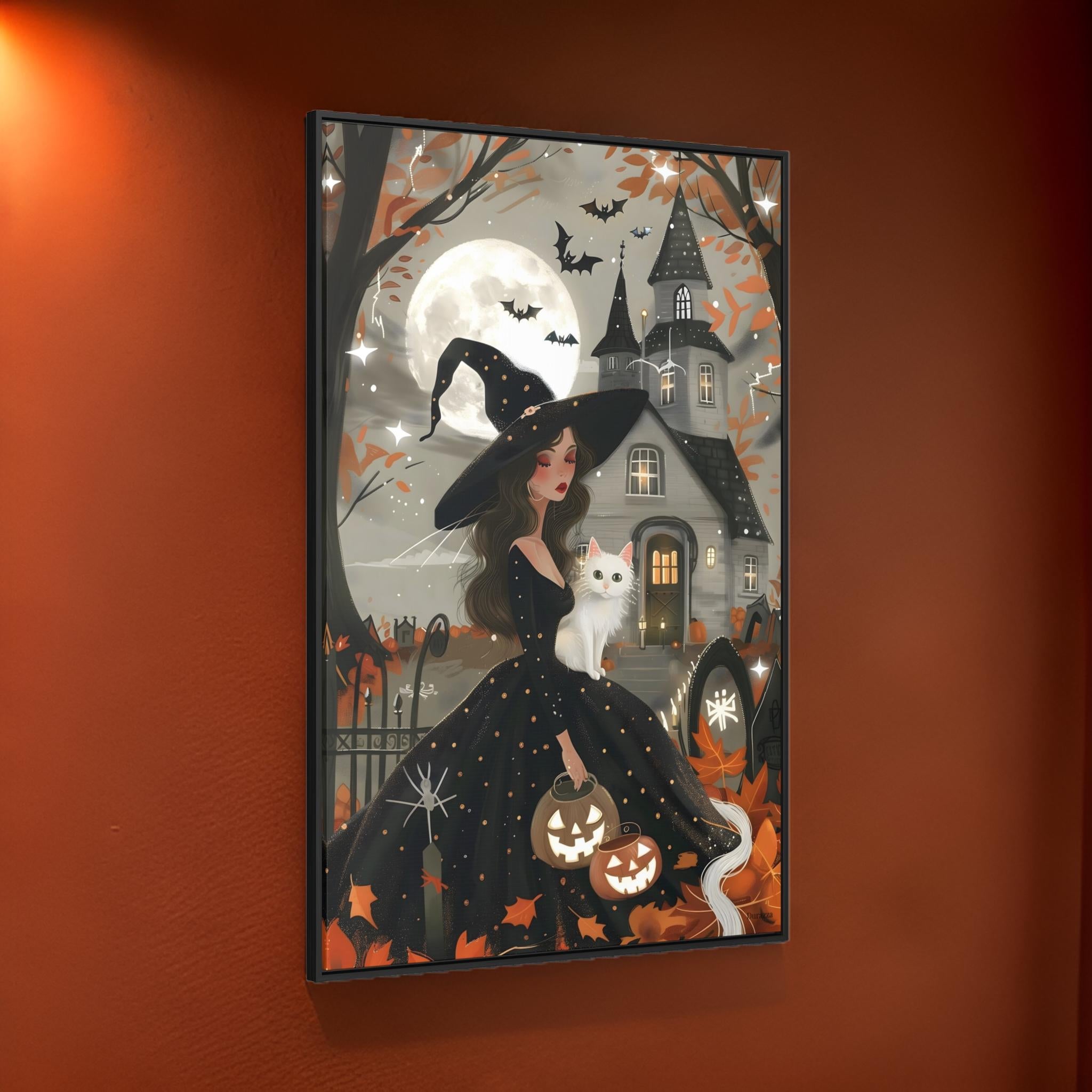 Moonlight Witch Wall Art: Halloween Decor