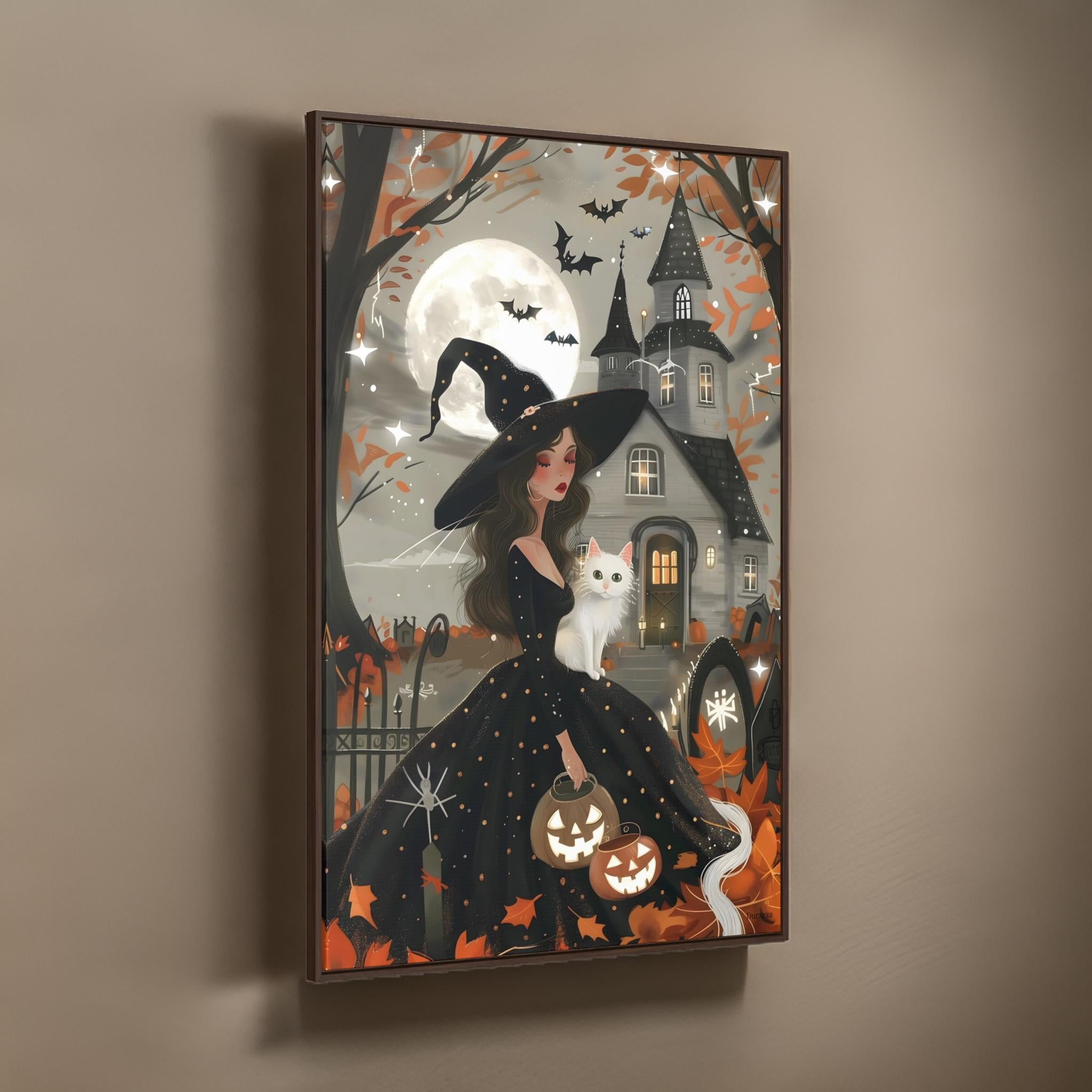 Moonlight Witch Wall Art: Halloween Decor