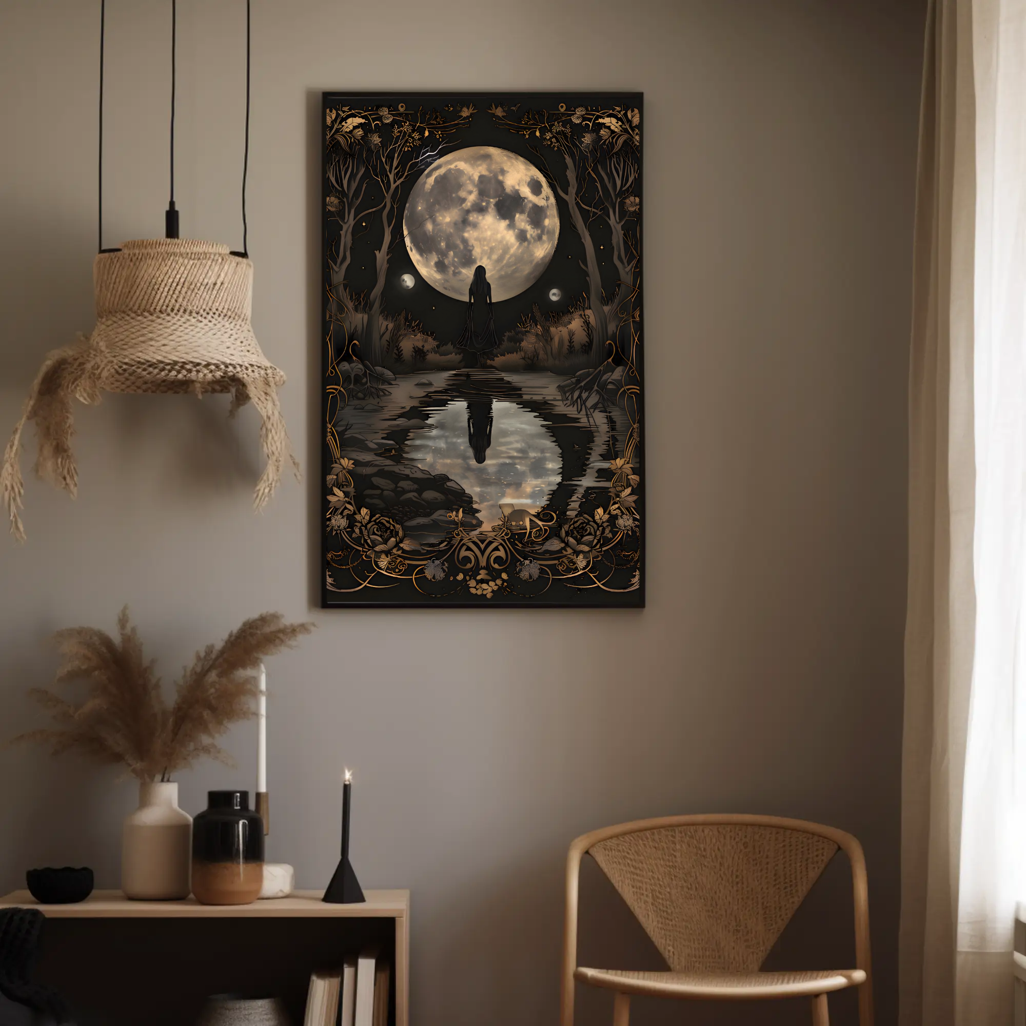 Moonlight Magic Gothic Wall Art: Fantasy Decor