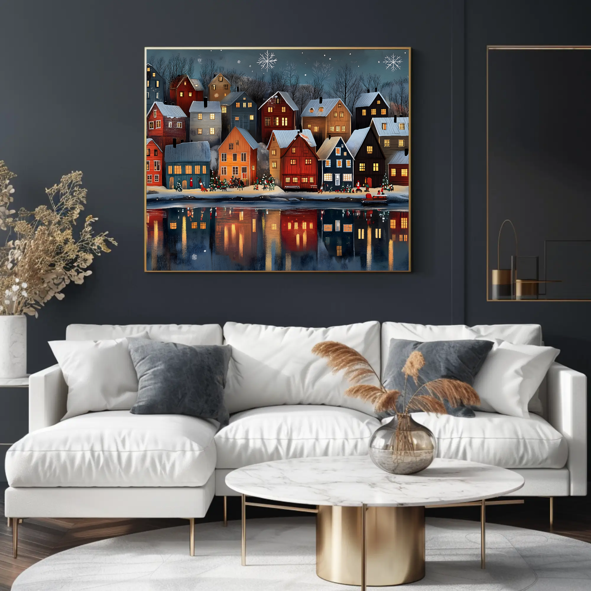 Norwegian Holiday Night Wall Art, Christmas Decor