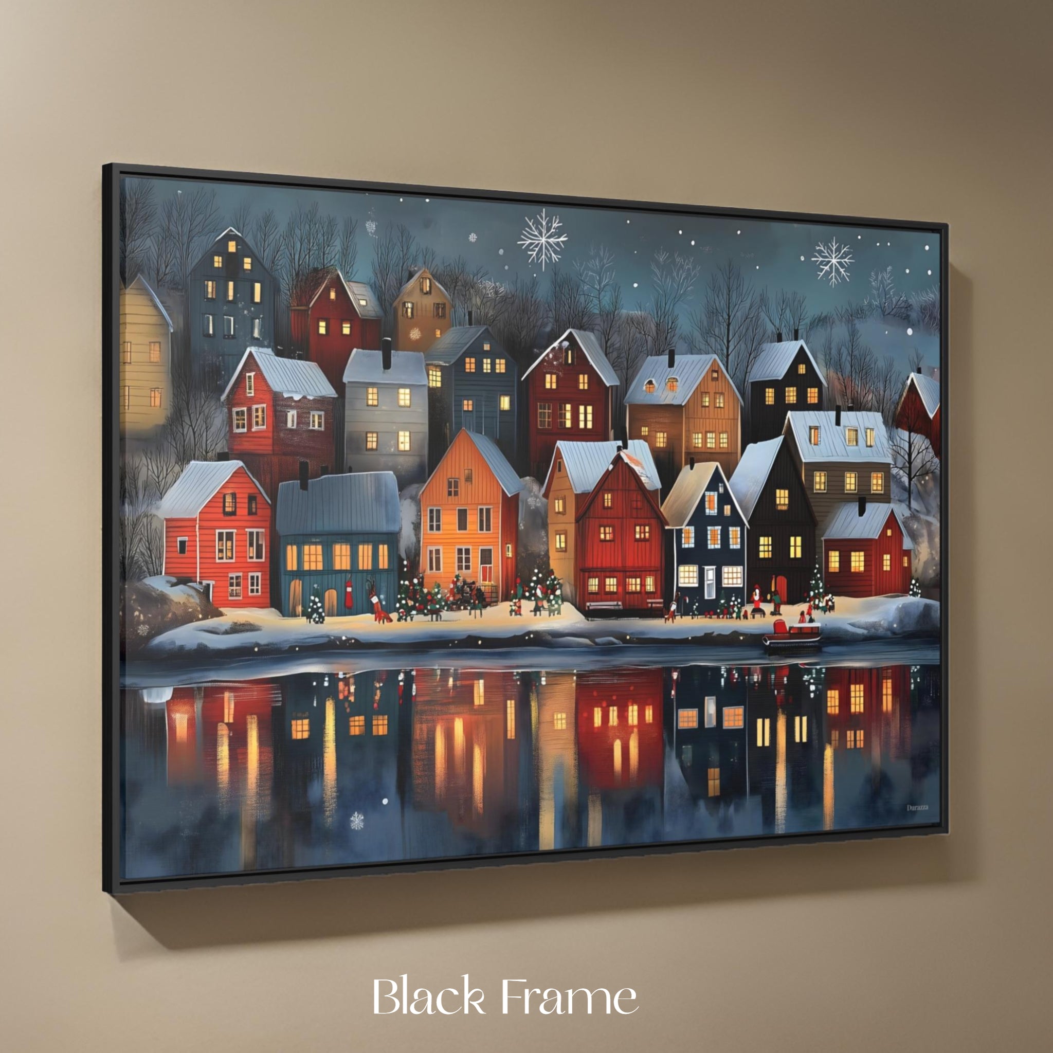 Norwegian Holiday Night Wall Art, Christmas Decor