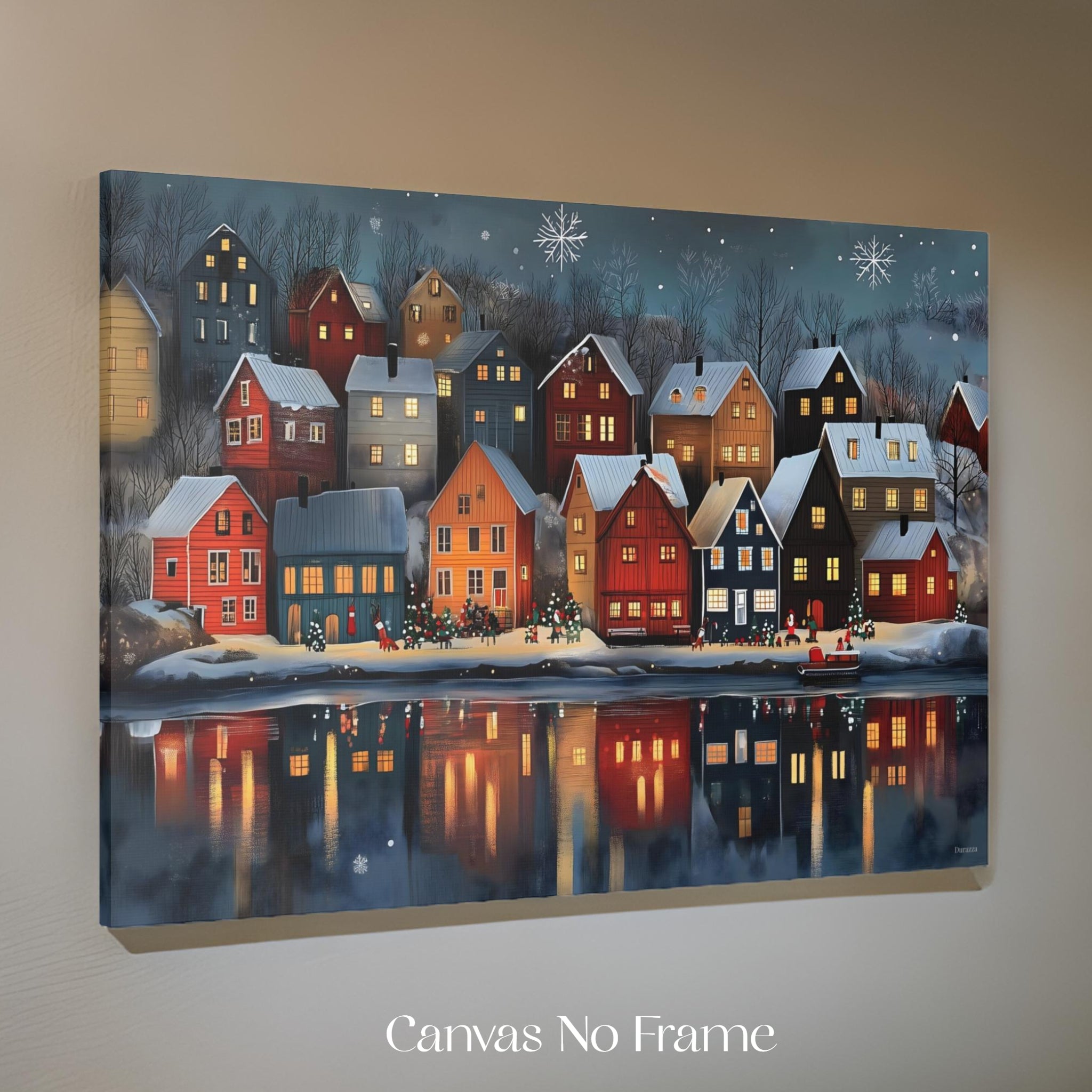 Norwegian Holiday Night Wall Art, Christmas Decor