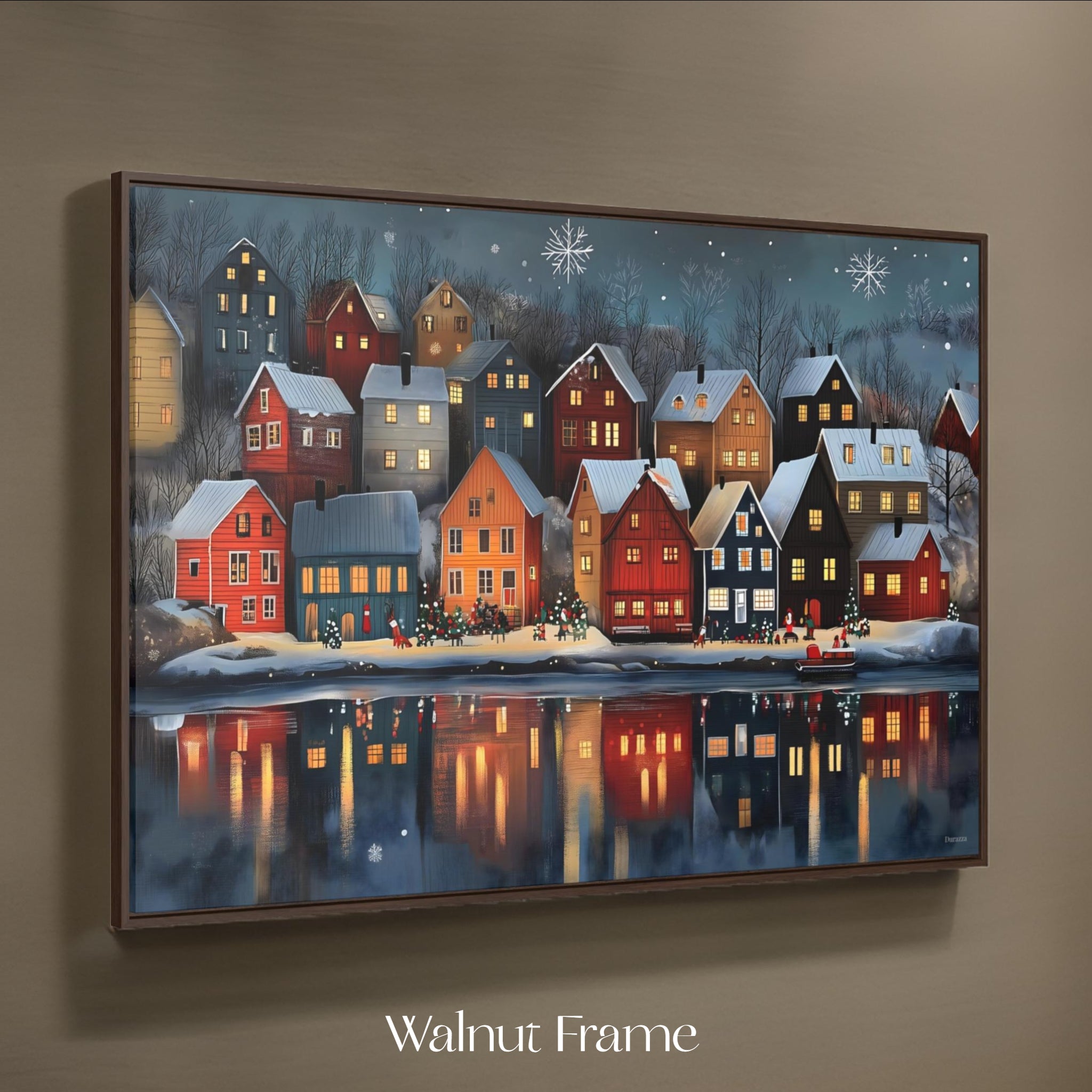 Norwegian Holiday Night Wall Art, Christmas Decor