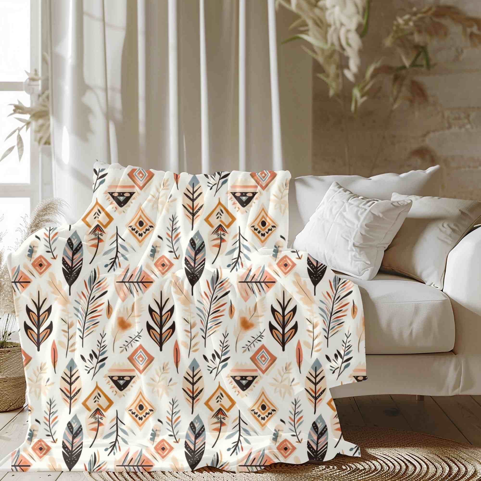 Southwestern Tribal Throw Blanket | Painted Feather