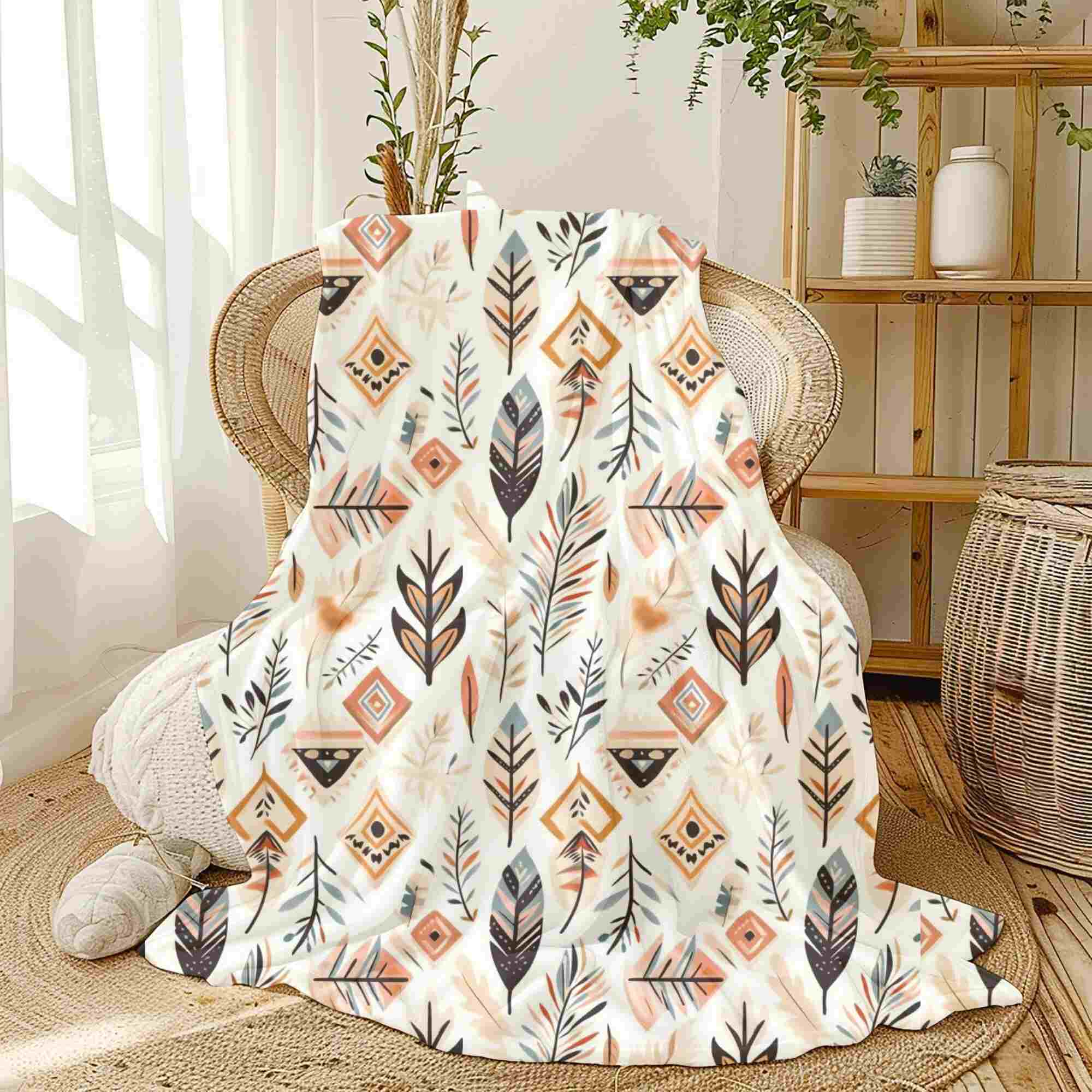 Southwestern Tribal Throw Blanket | Painted Feather