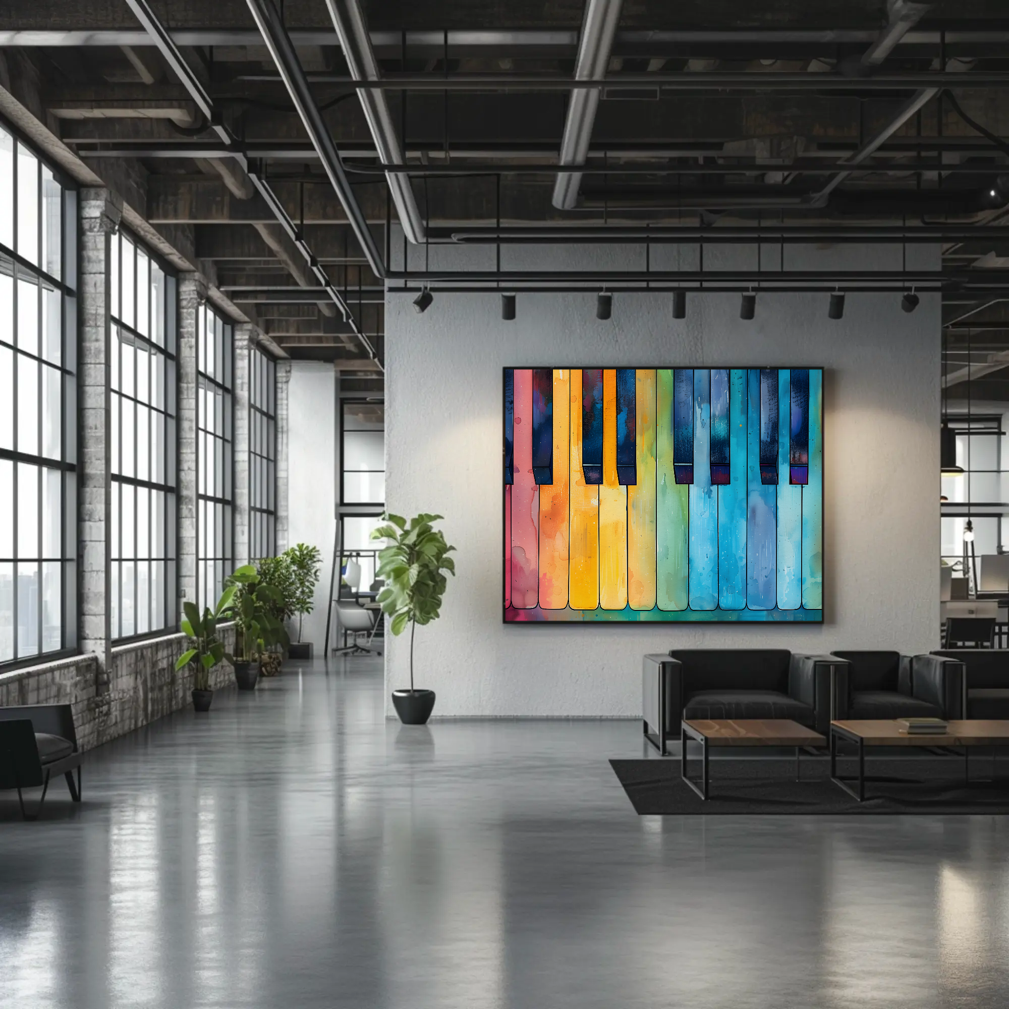 Piano Splash Wall Art: Watercolor Musical