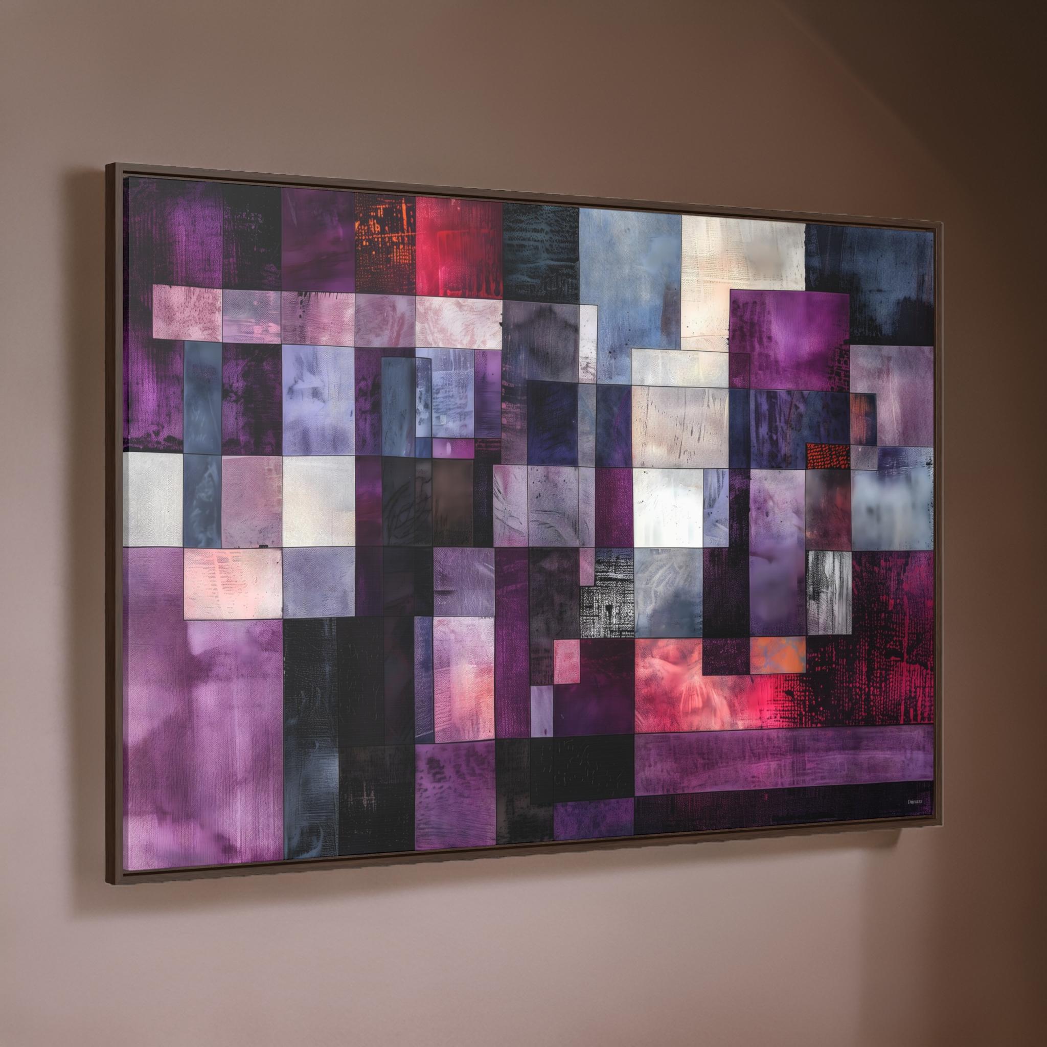 Purple Delight Wall Art: Geometric Abstract Art