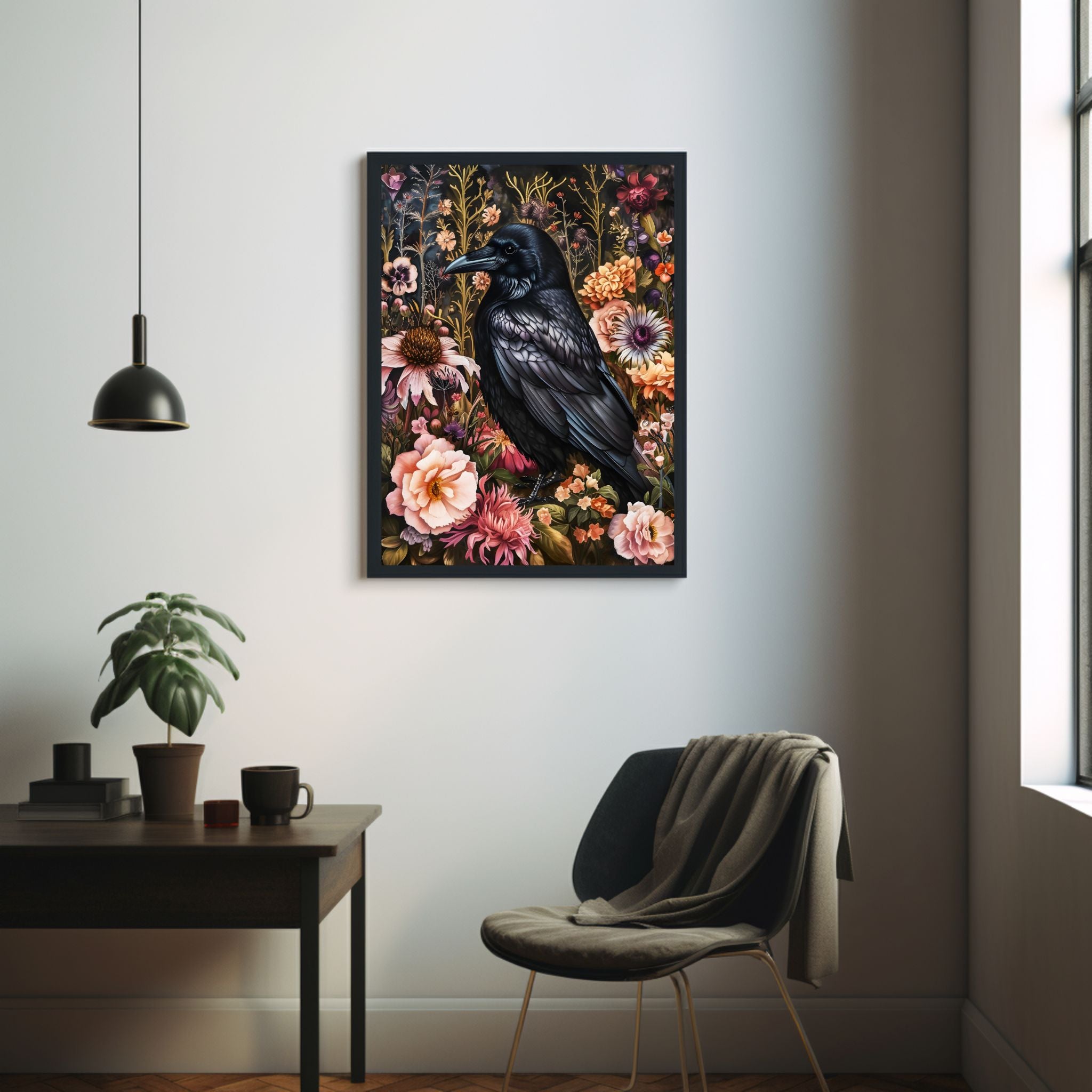 Raven Blossoms Wall Art Piece