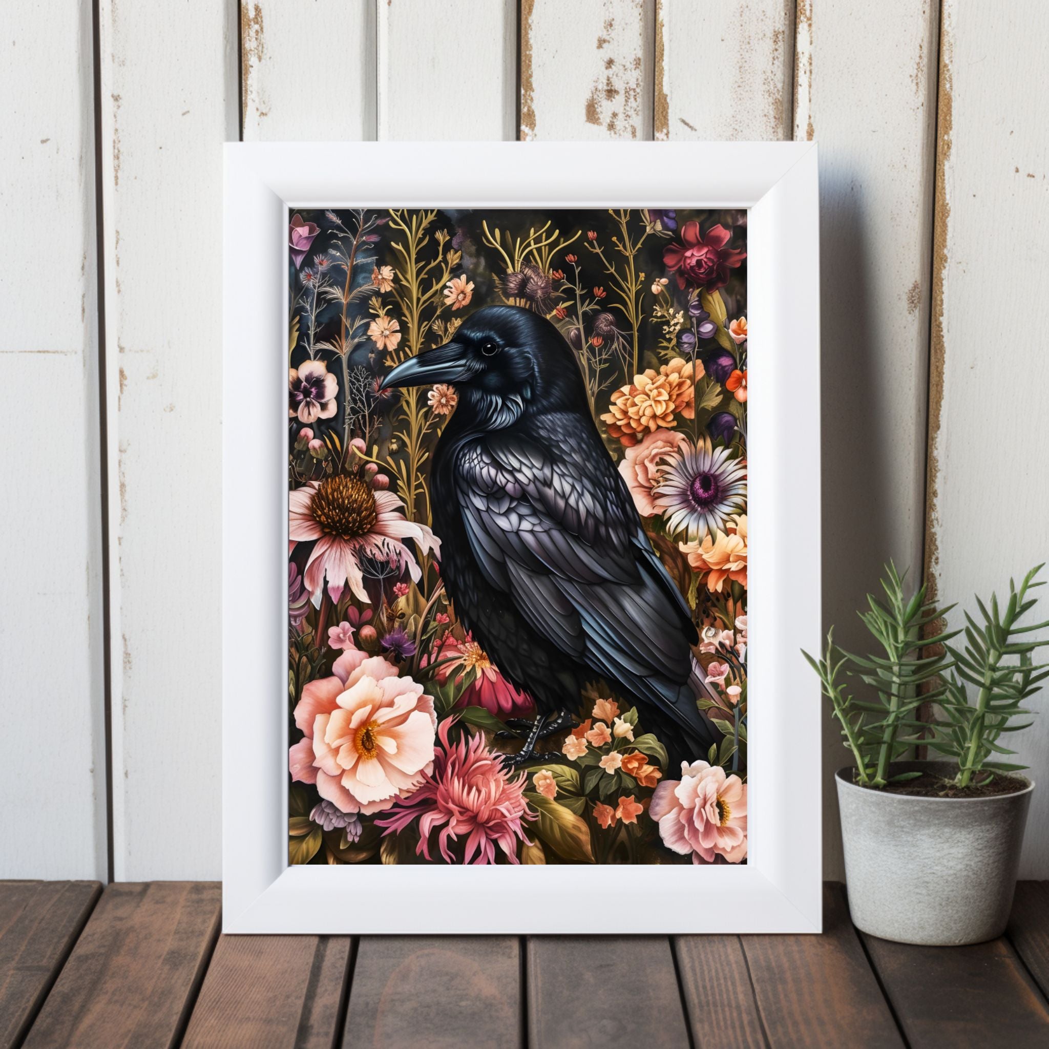 Raven Blossoms Wall Art Piece