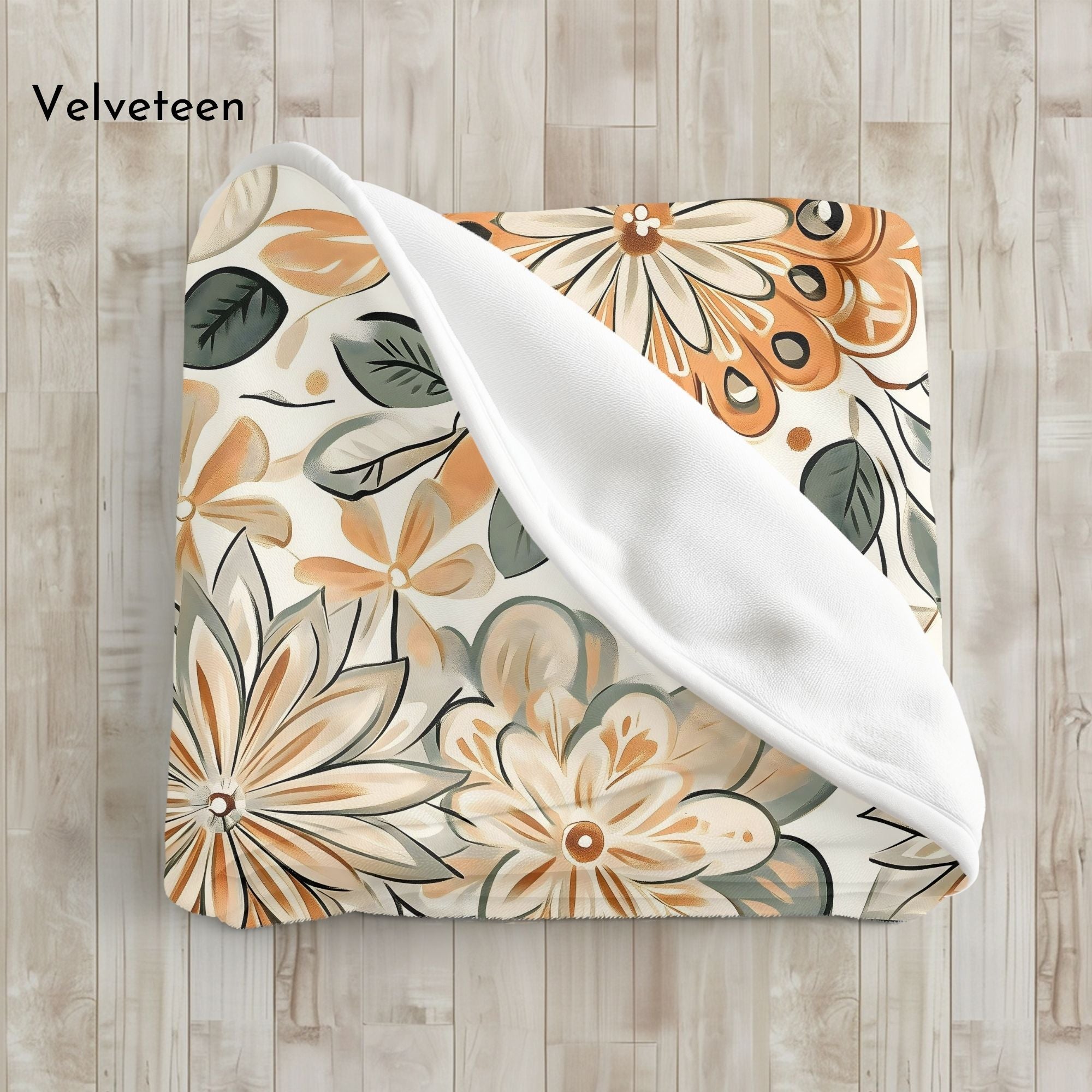 Retro Petals Throw Blanket in Sherpa or Velveteen Plush