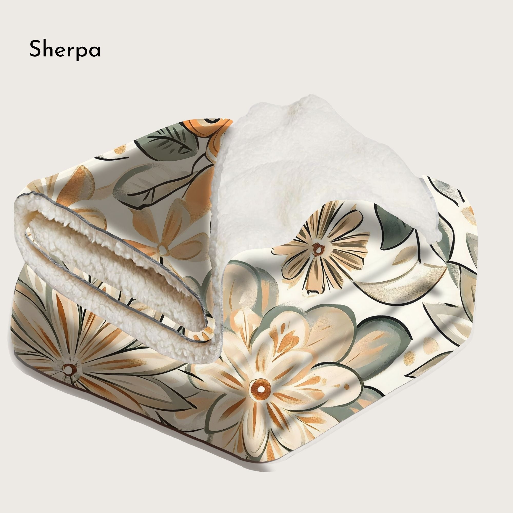 Retro Petals Throw Blanket in Sherpa or Velveteen Plush