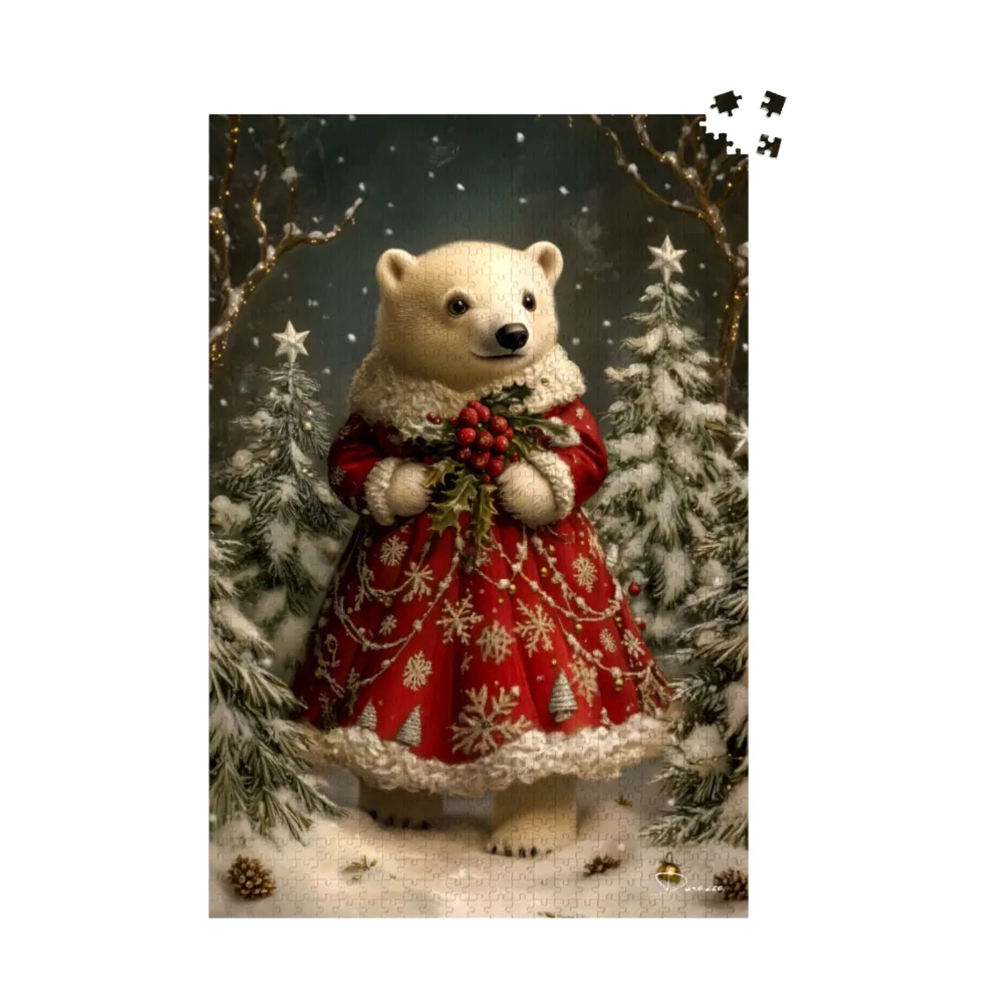 Ruby Christmas Polar Bear Jigsaw Puzzle 500 or 1000 Piece