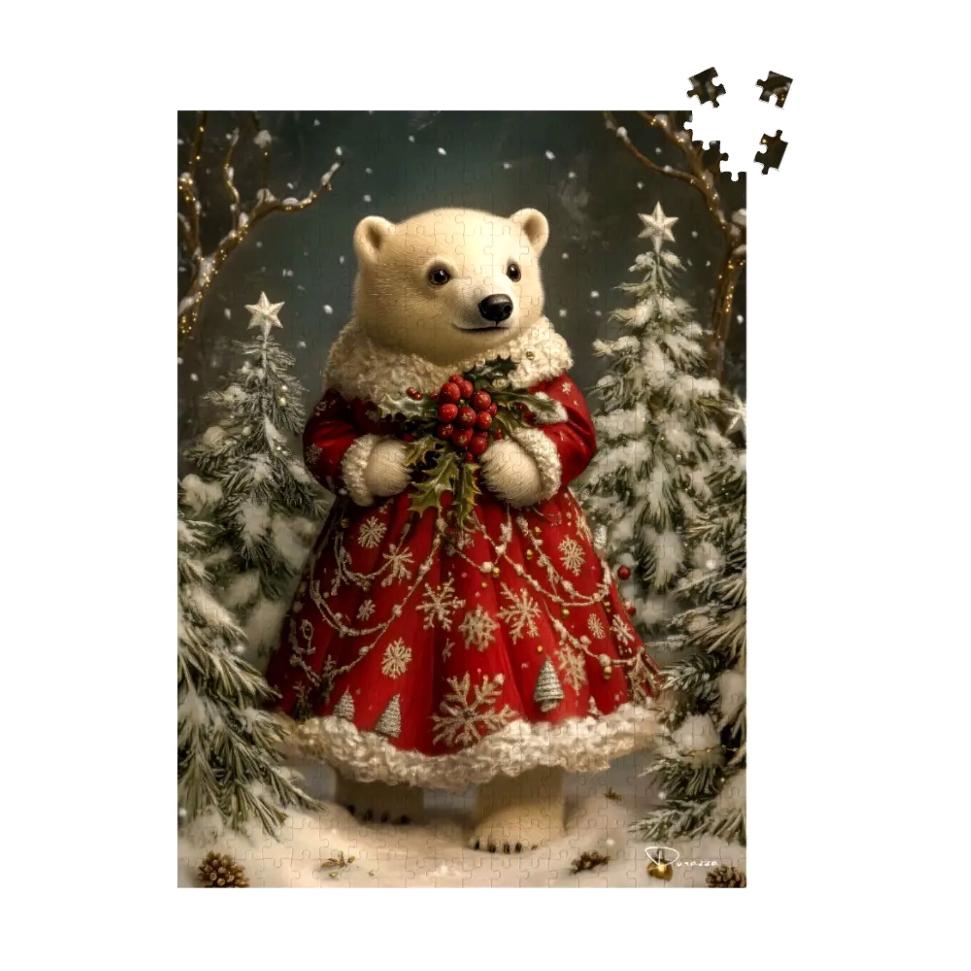 Ruby Christmas Polar Bear Jigsaw Puzzle 500 or 1000 Piece