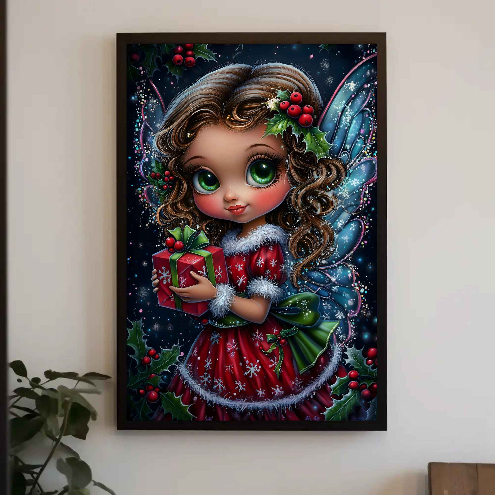 Snowflake Fairy Christmas Wall Art: Holiday Decor