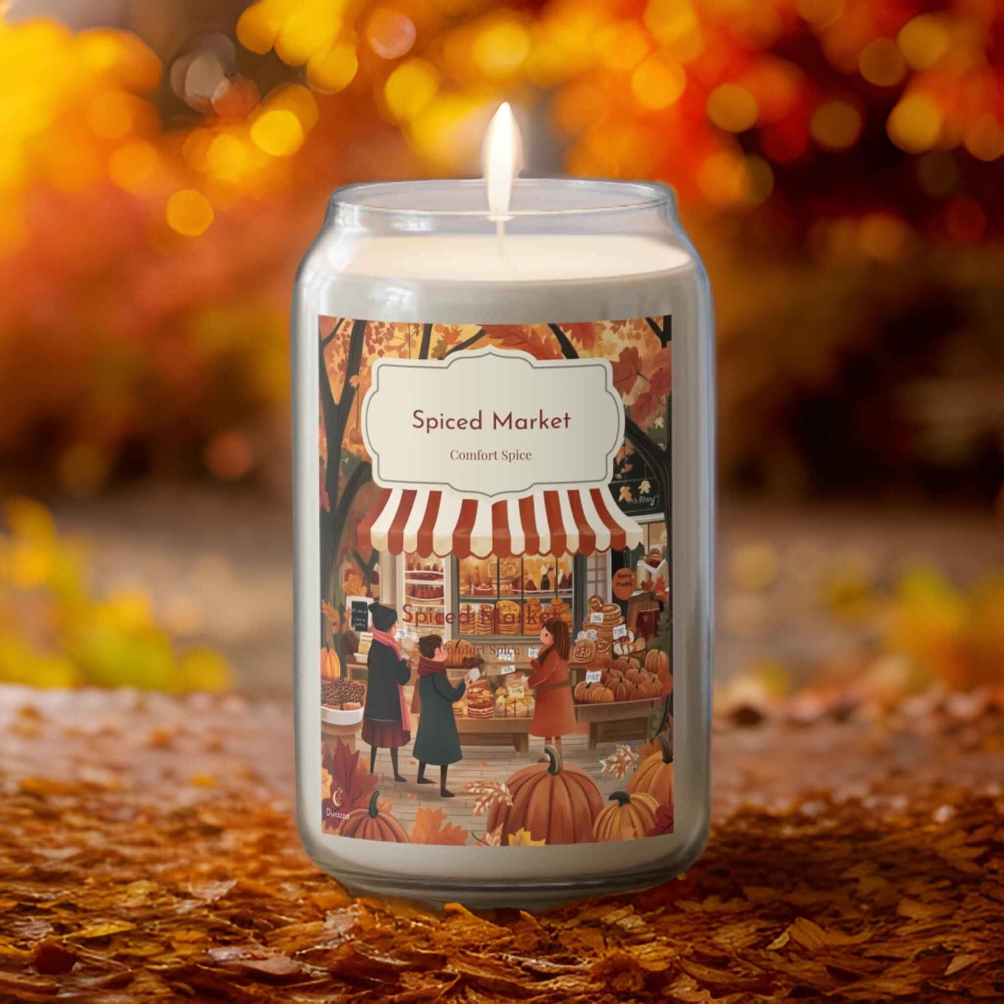 Spiced Market Cinnamon Candle: Hand Poured Soy Wax 14 oz