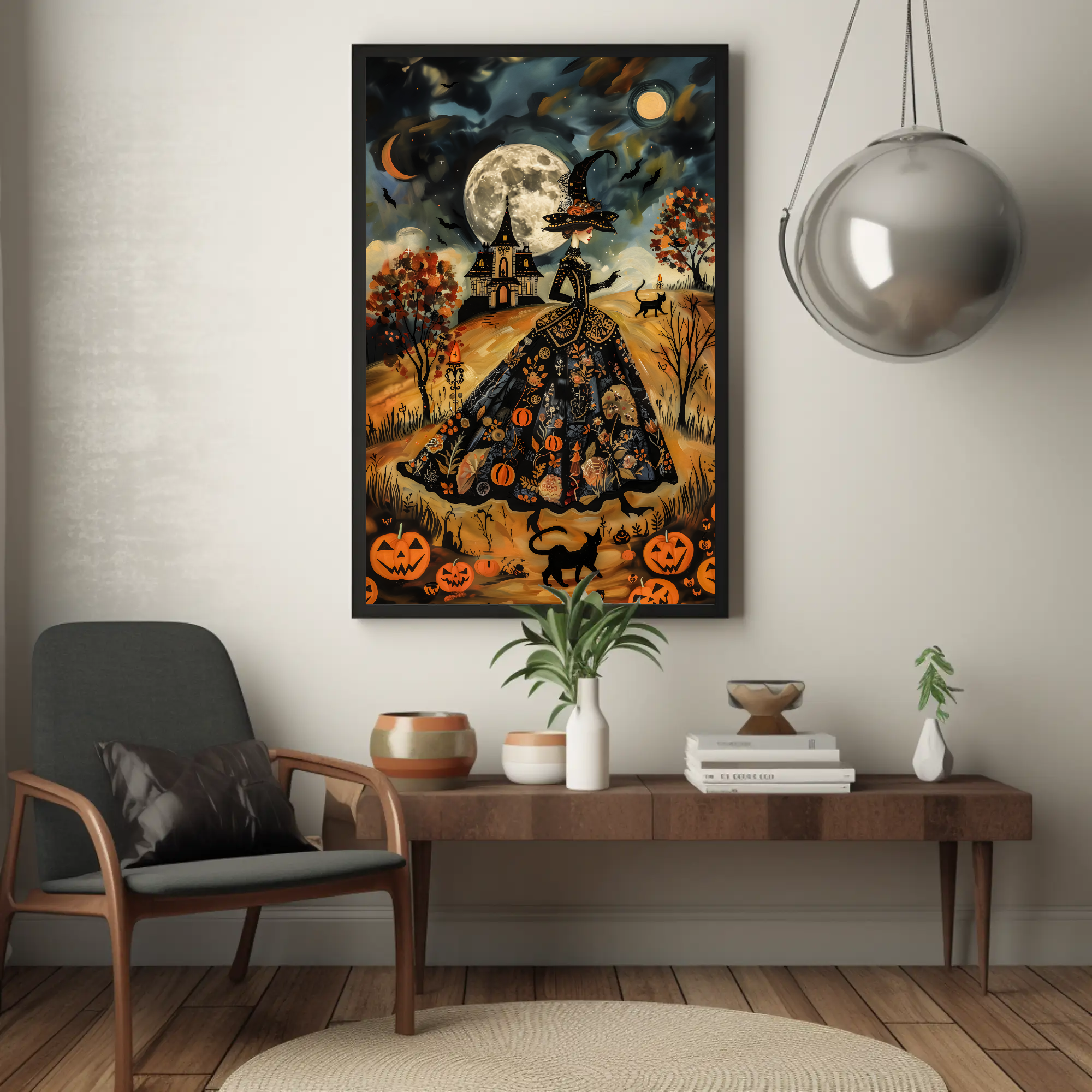 Spooky Yet Sweet: Whimsical Halloween Witch Wall Art